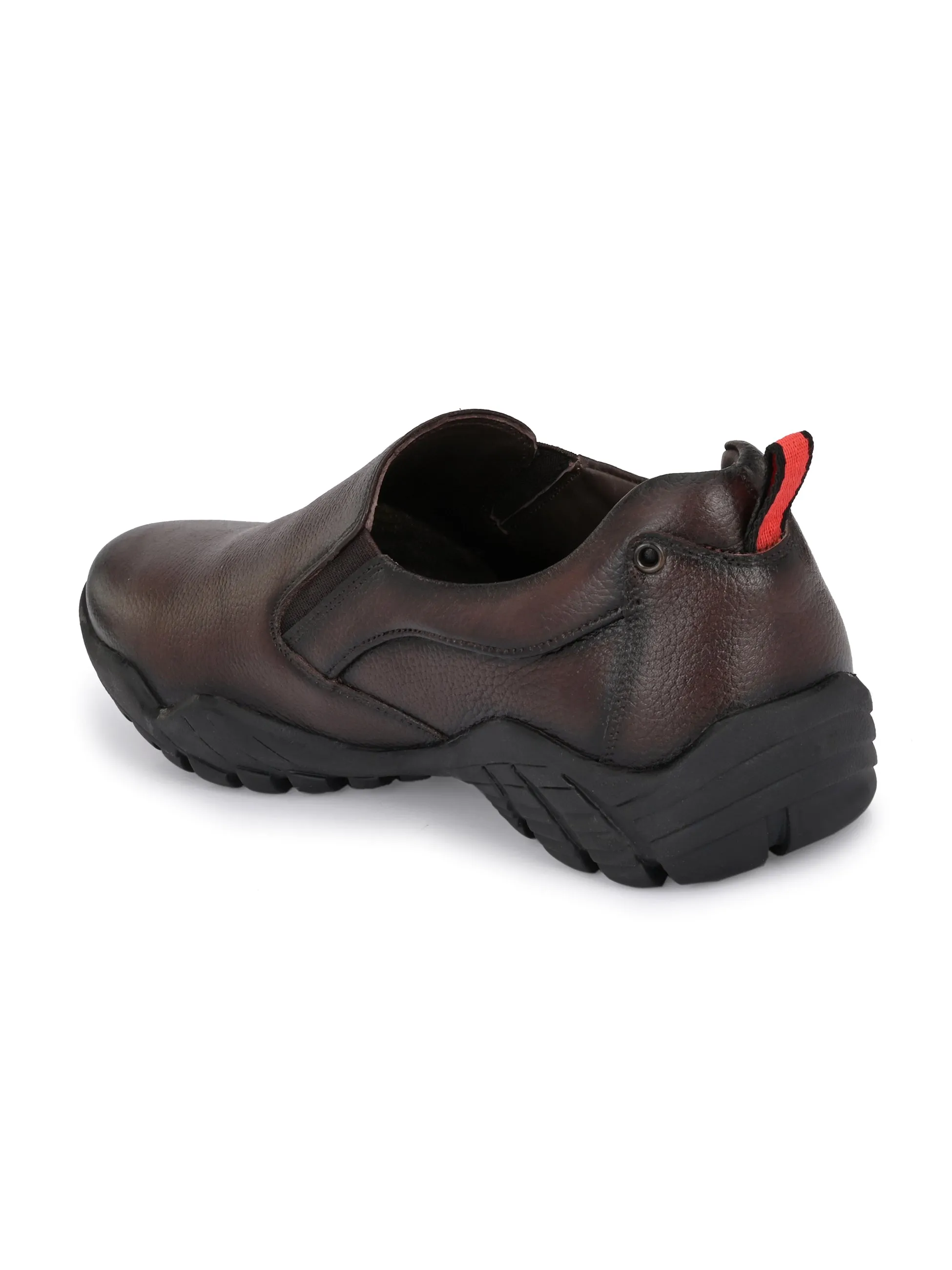 Chaussures formales à enfiler en cuir marron pour hommes Hitz