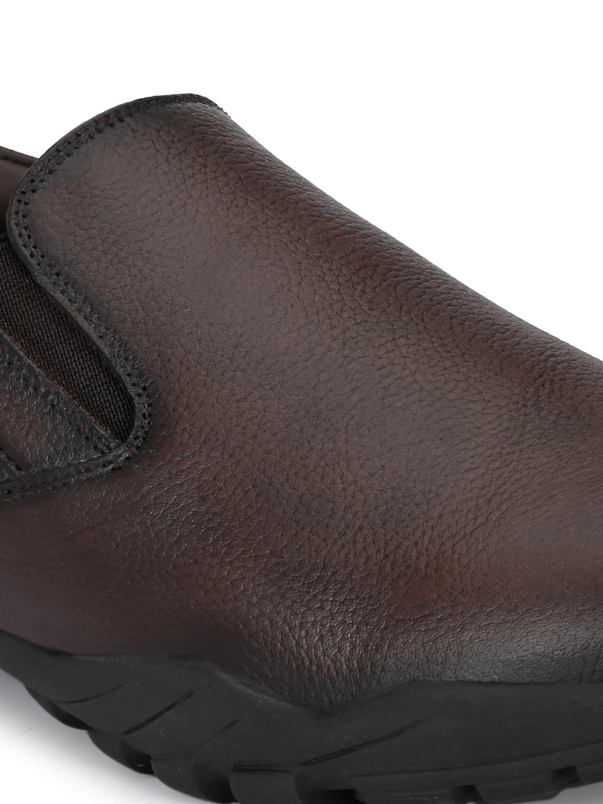 Chaussures formales à enfiler en cuir marron pour hommes Hitz