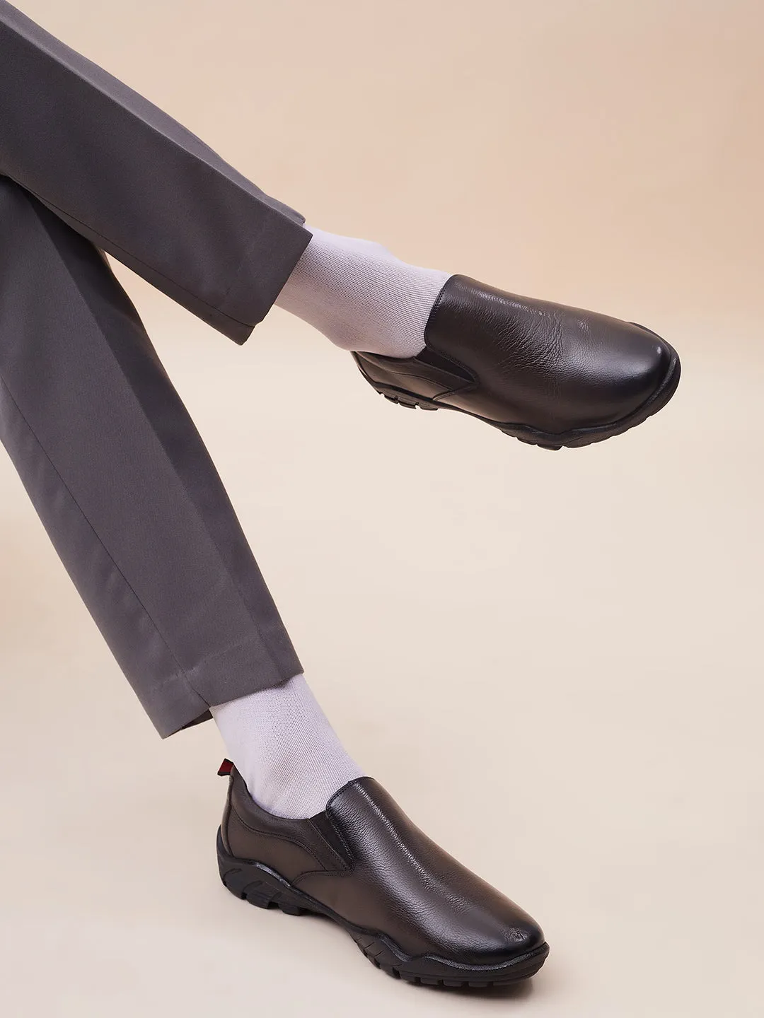 Chaussures formales à enfiler en cuir marron pour hommes Hitz