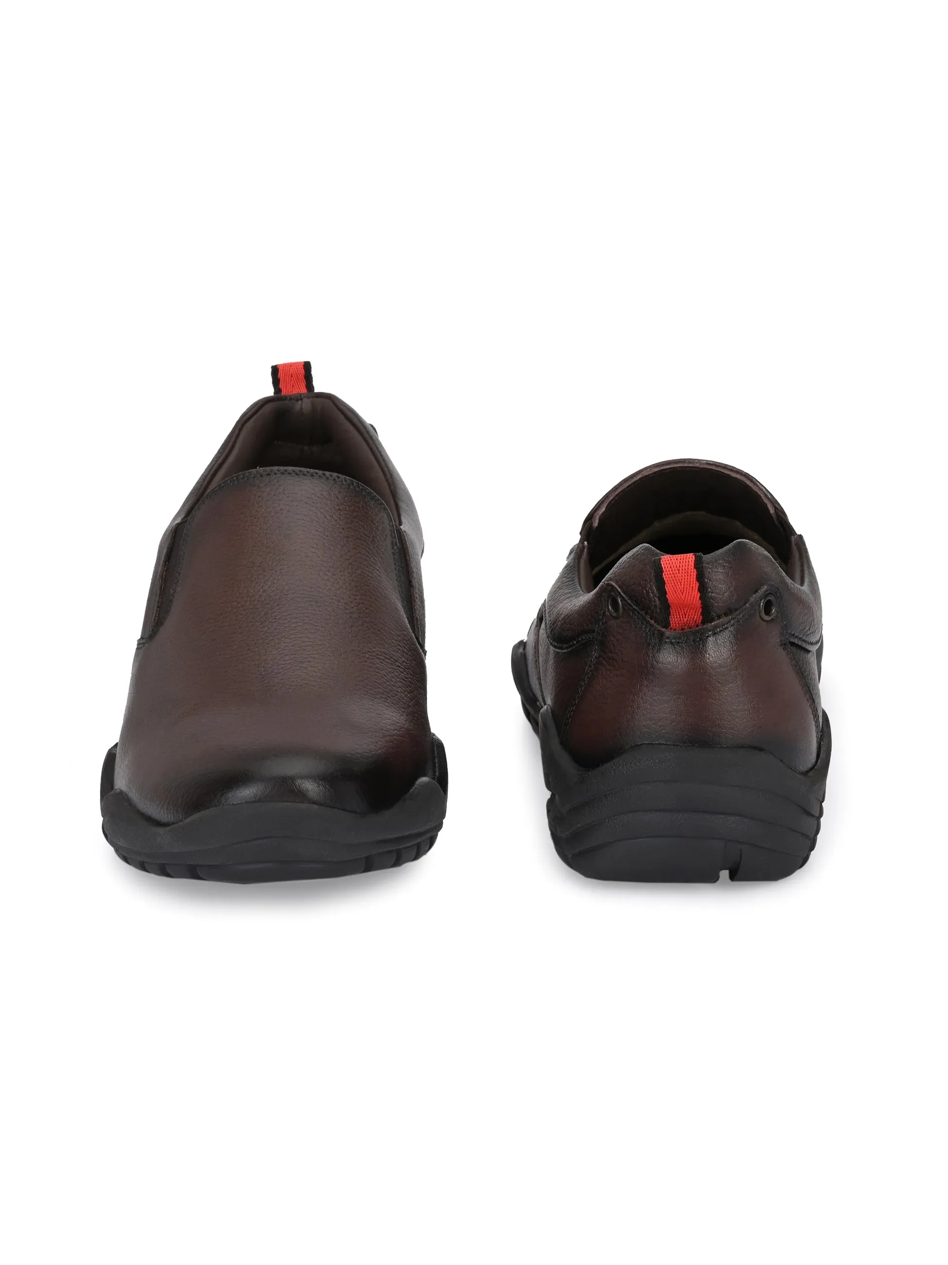 Chaussures formales à enfiler en cuir marron pour hommes Hitz