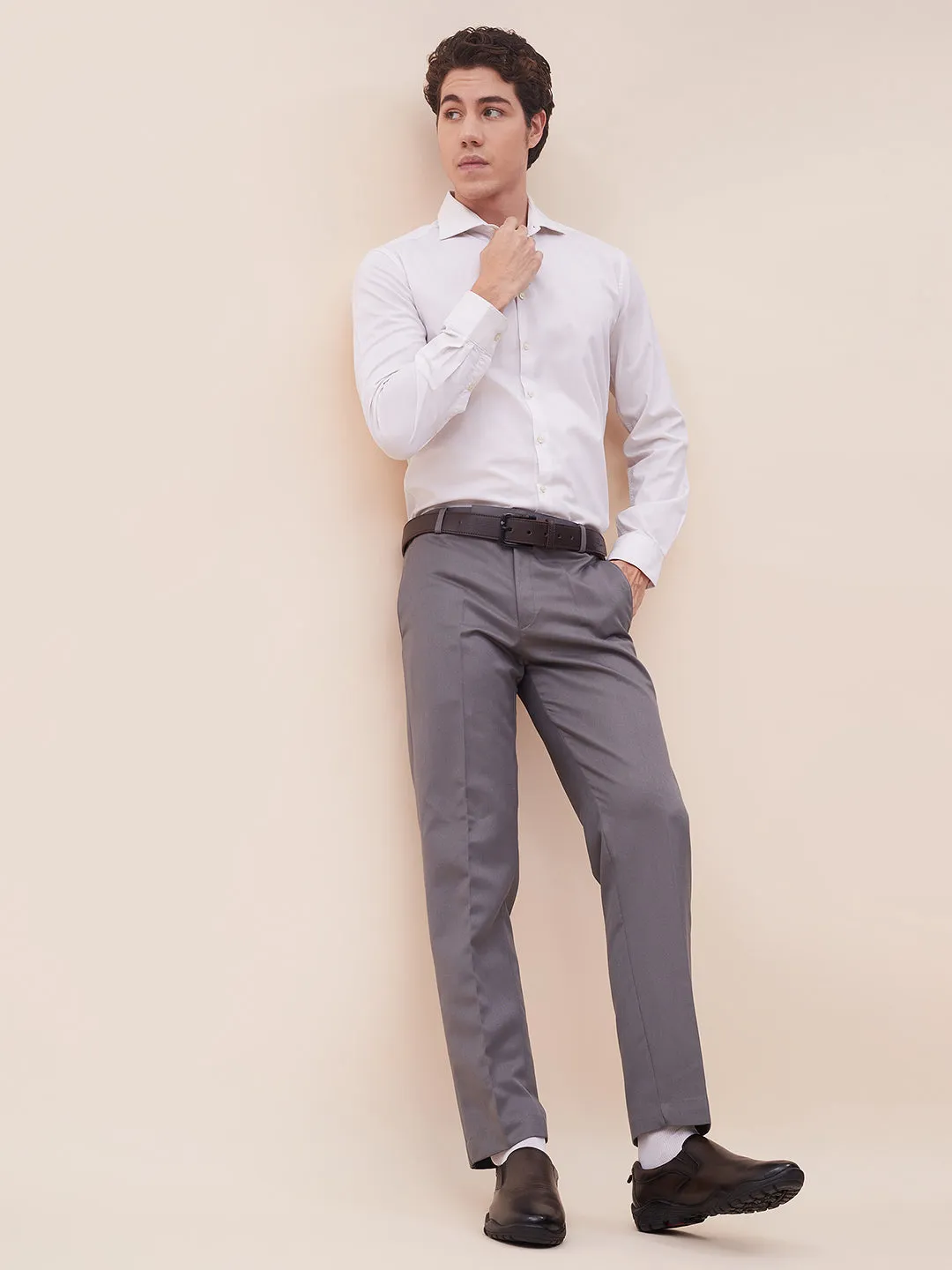 Chaussures formales à enfiler en cuir marron pour hommes Hitz