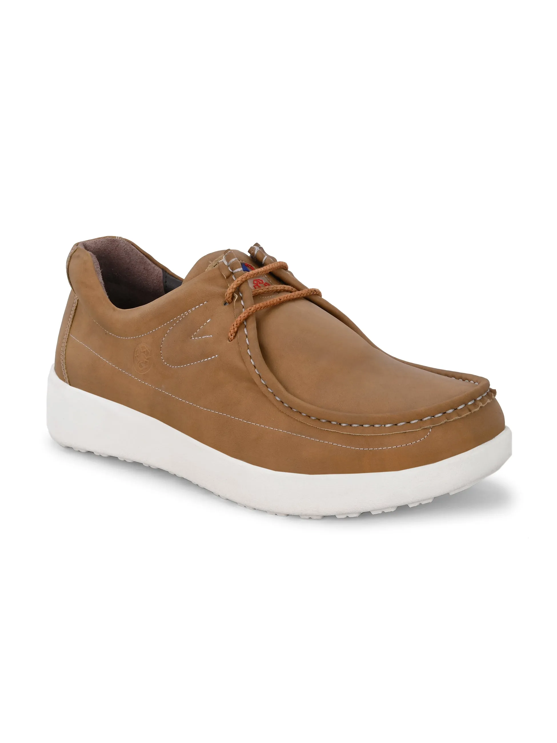Chaussures décontractées à lacets en cuir brun pour hommes HITZ