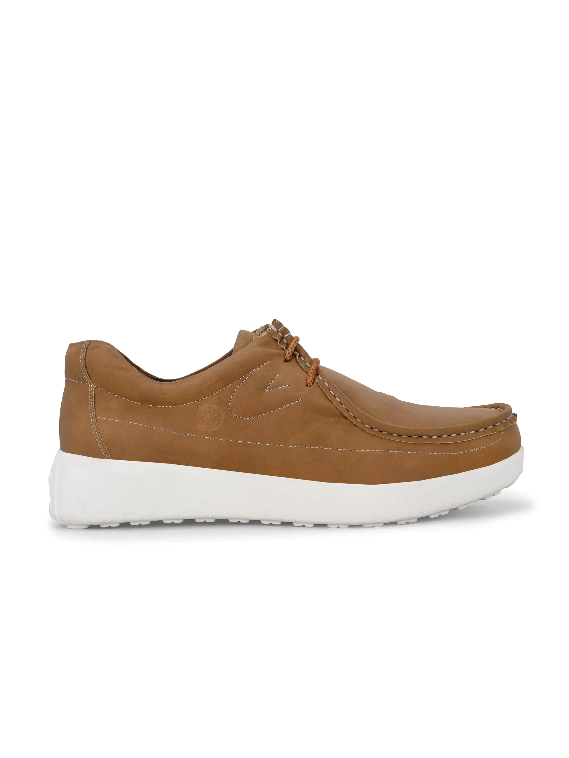 Chaussures décontractées à lacets en cuir brun pour hommes HITZ