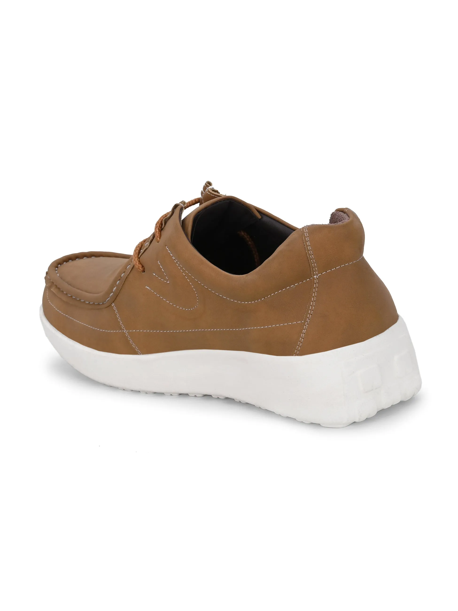 Chaussures décontractées à lacets en cuir brun pour hommes HITZ