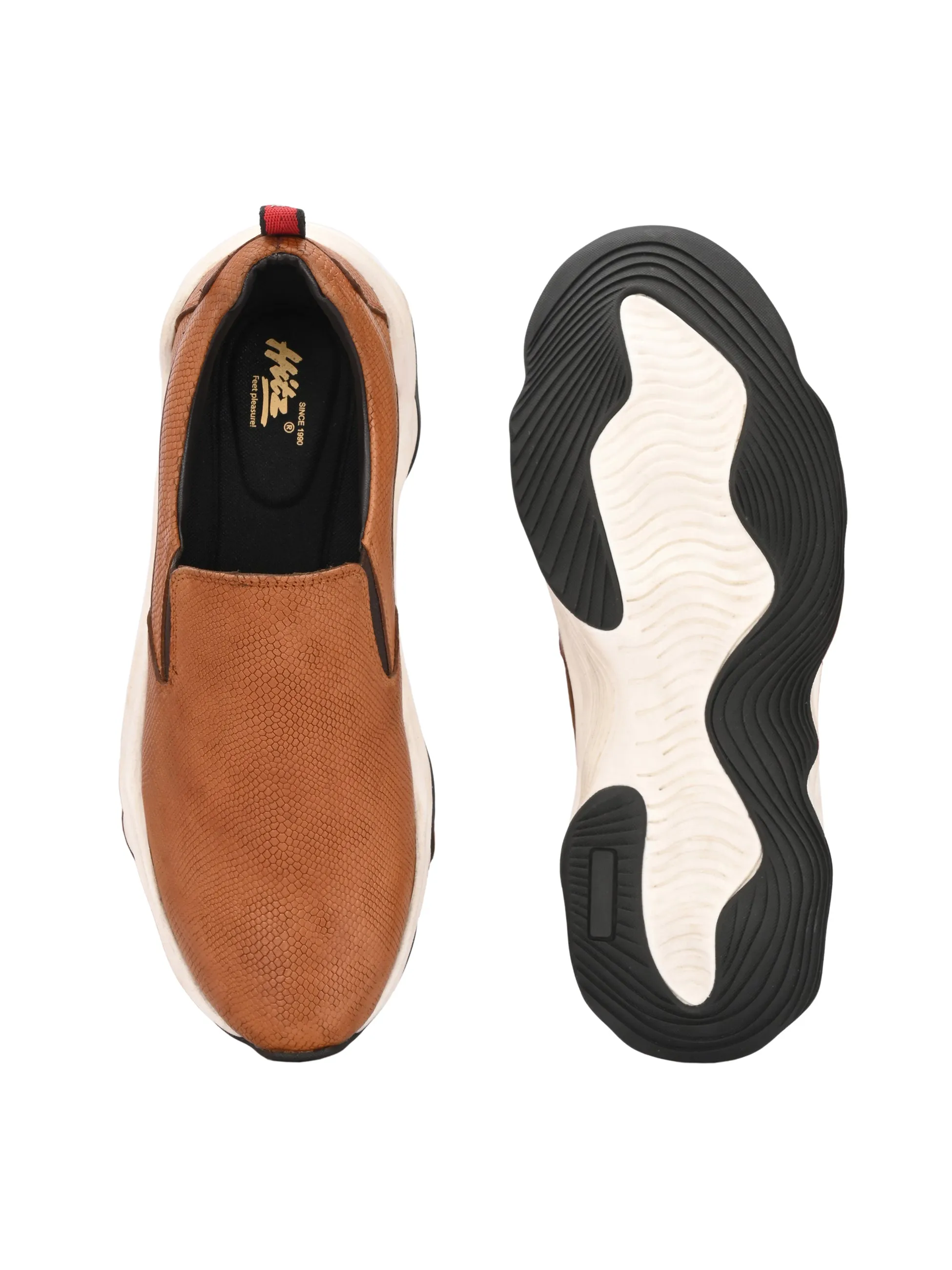 Chaussures décontractées en cuir brun pour hommes Hitz