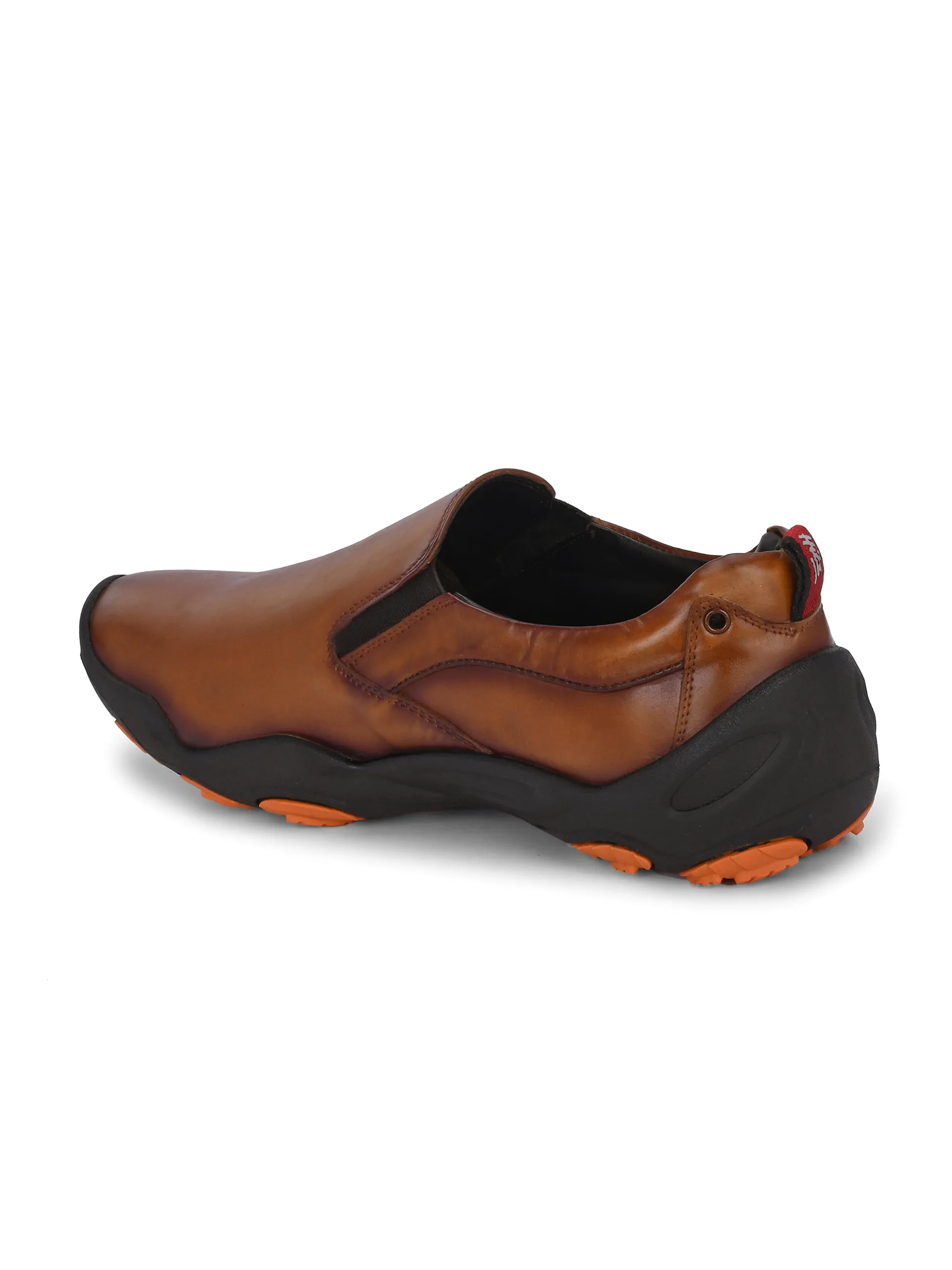 Chaussures décontractées à enfiler en cuir brun pour hommes Hitz