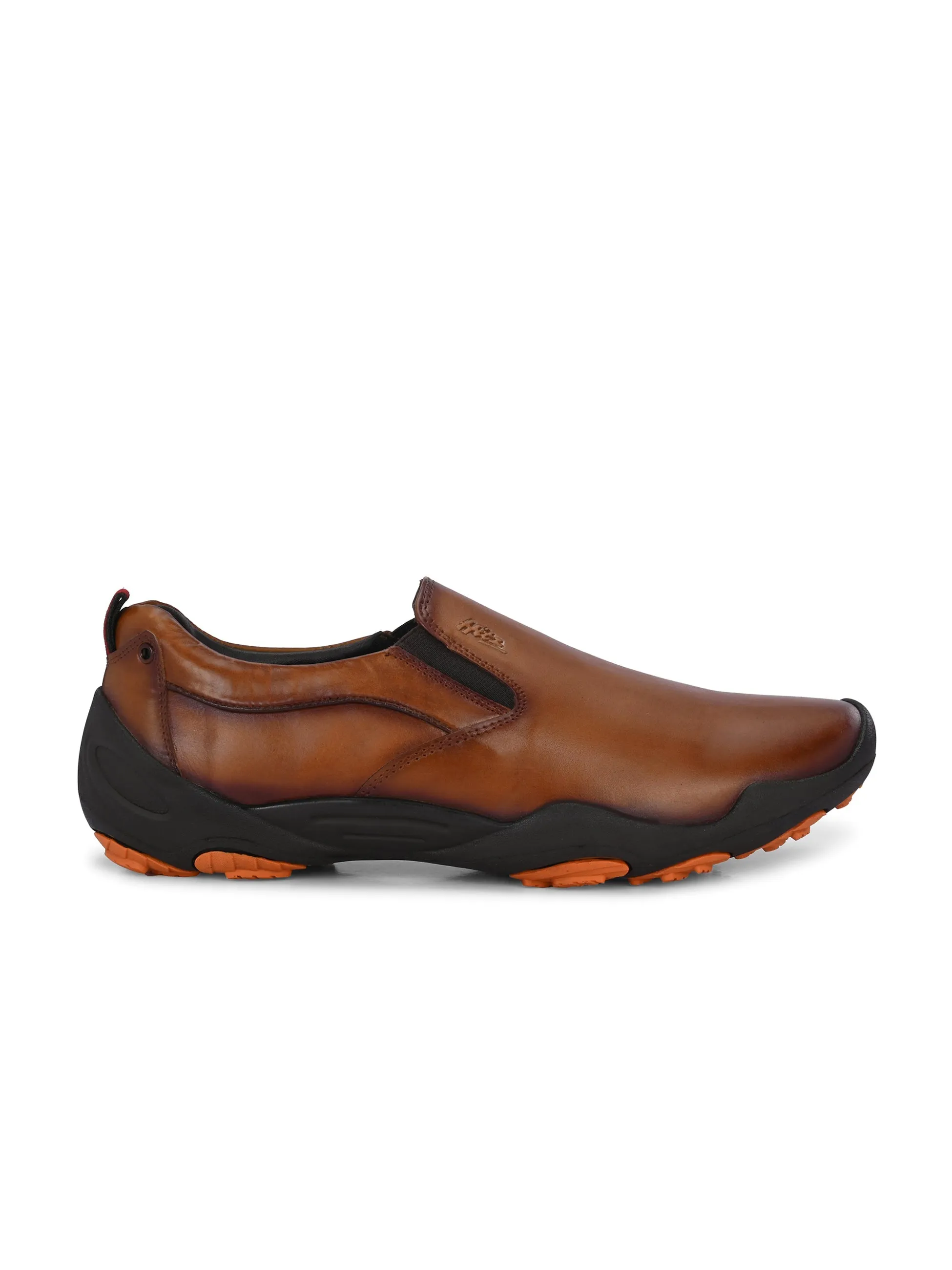 Chaussures décontractées à enfiler en cuir brun pour hommes Hitz