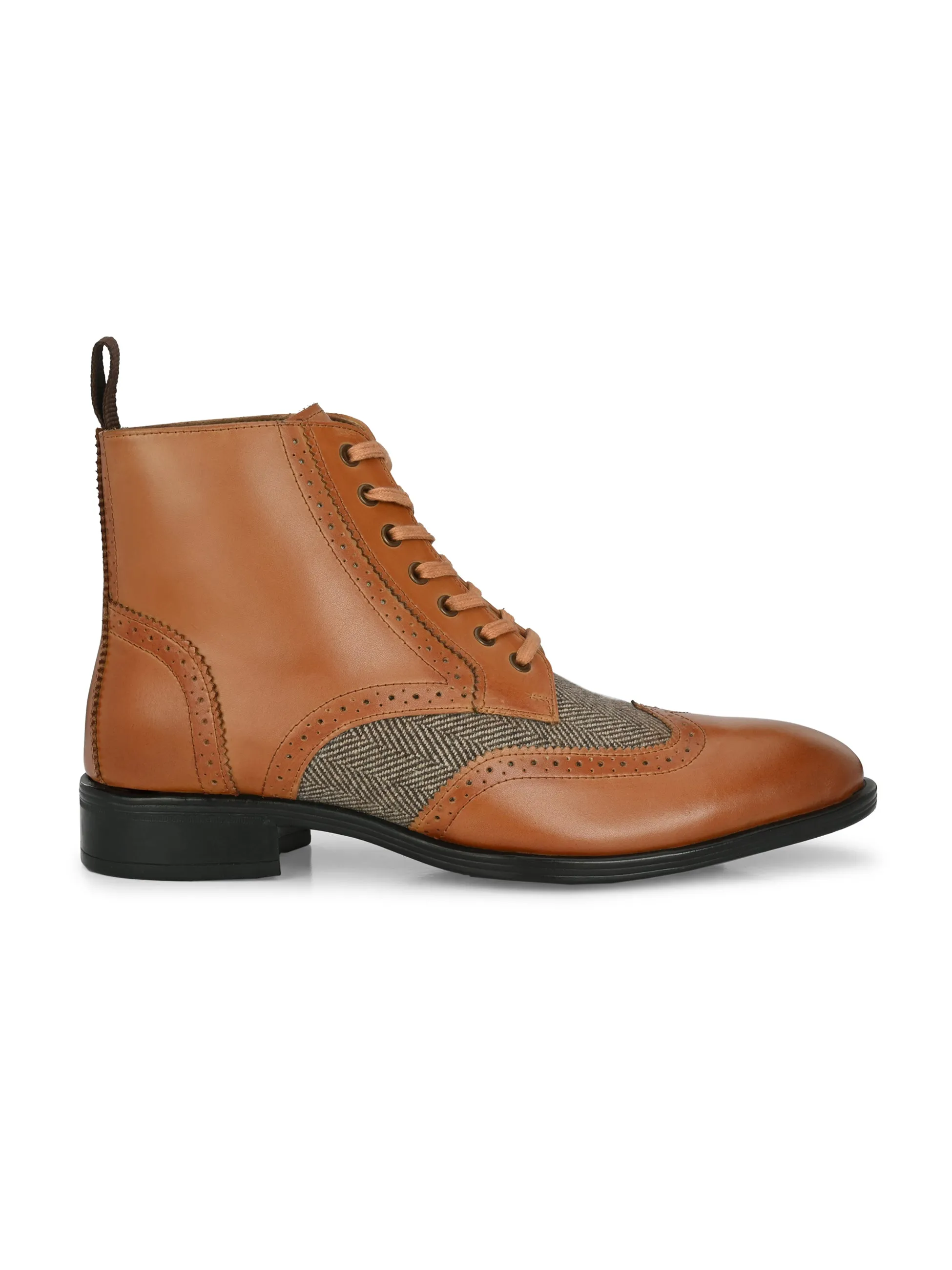 Bottes chelsea en cuir brun pour hommes Hitz à lacets
