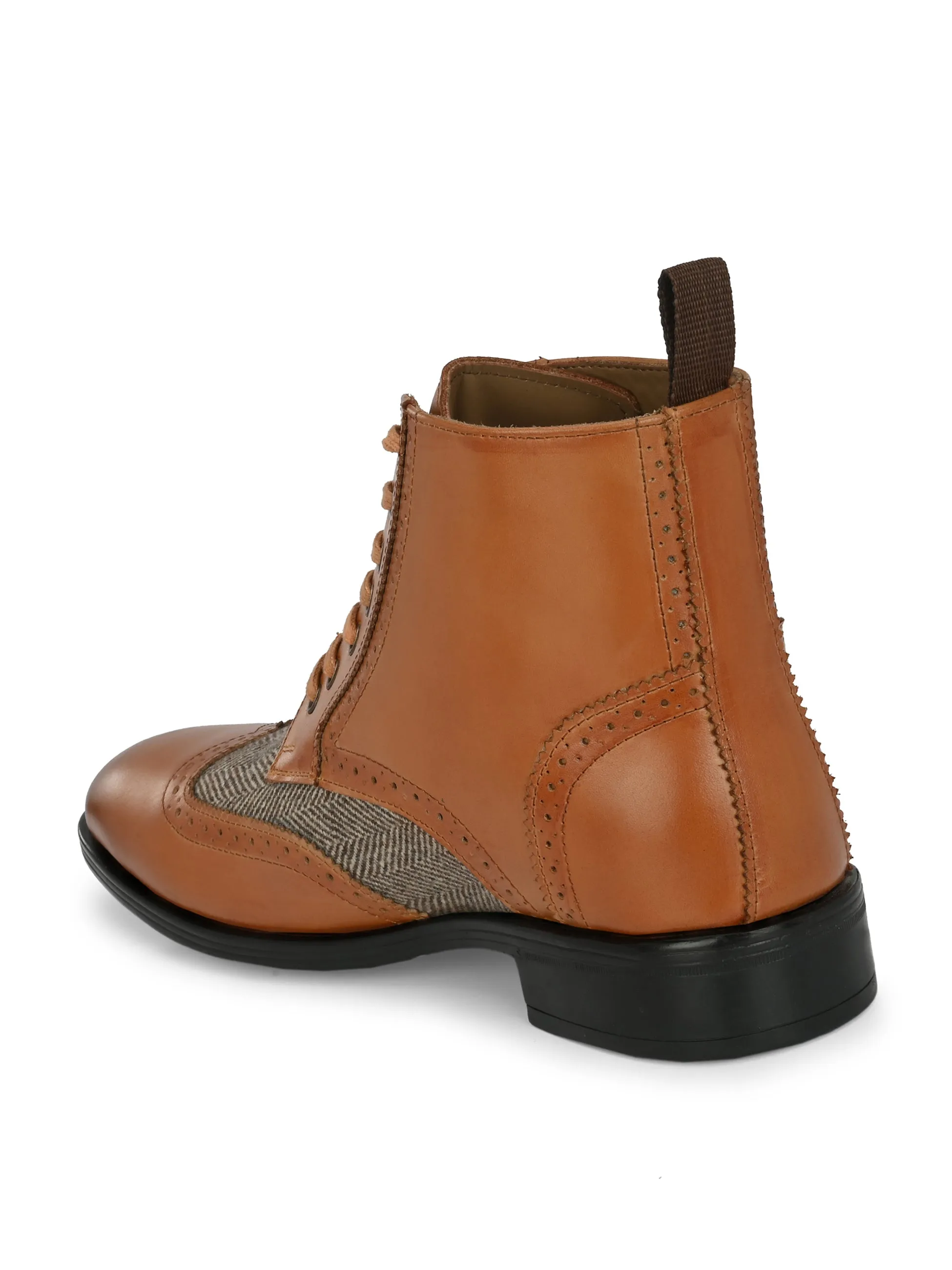 Bottes chelsea en cuir brun pour hommes Hitz à lacets