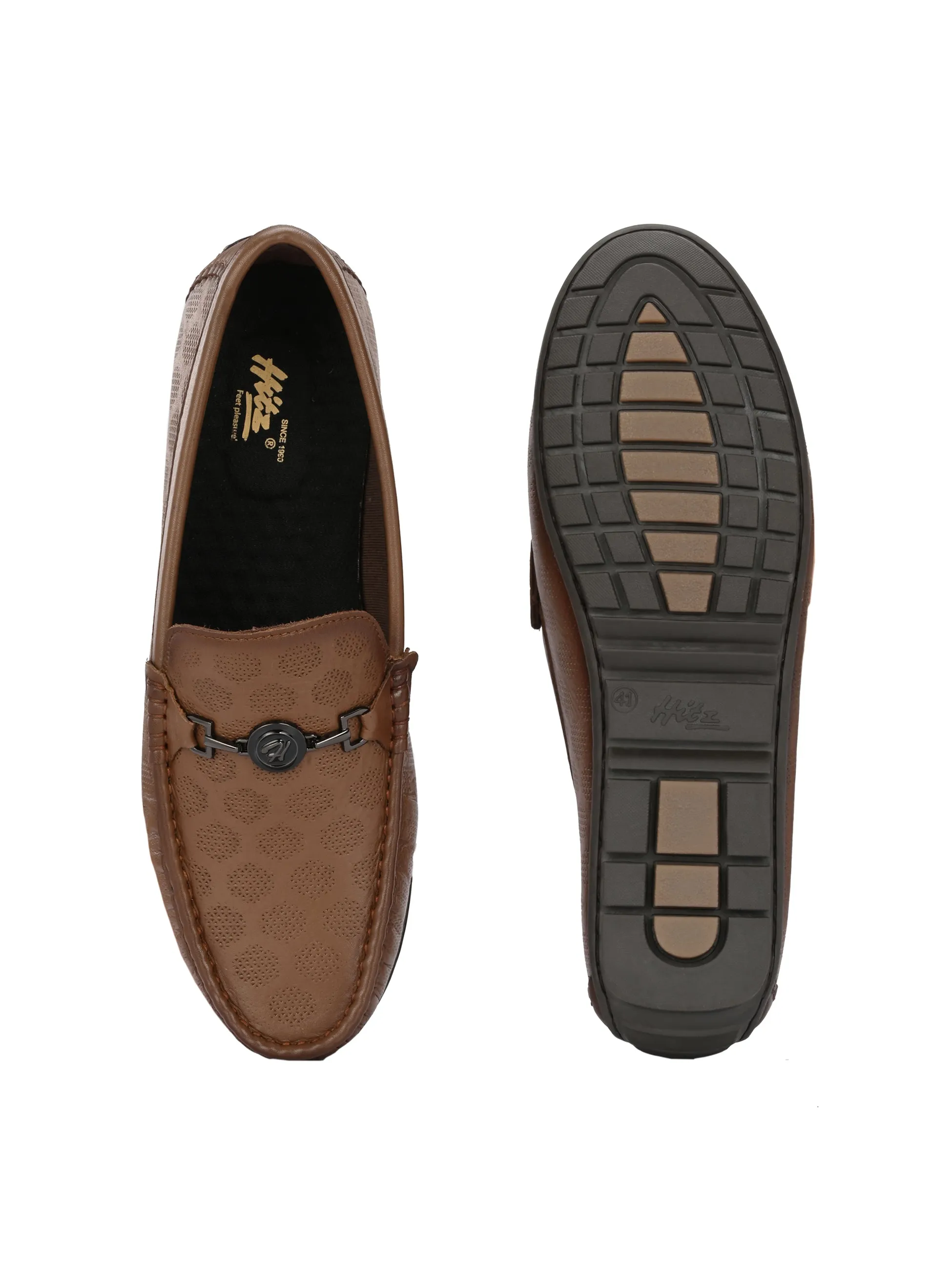 Mocassins décontractés à enfiler en cuir brun pour hommes Hitz