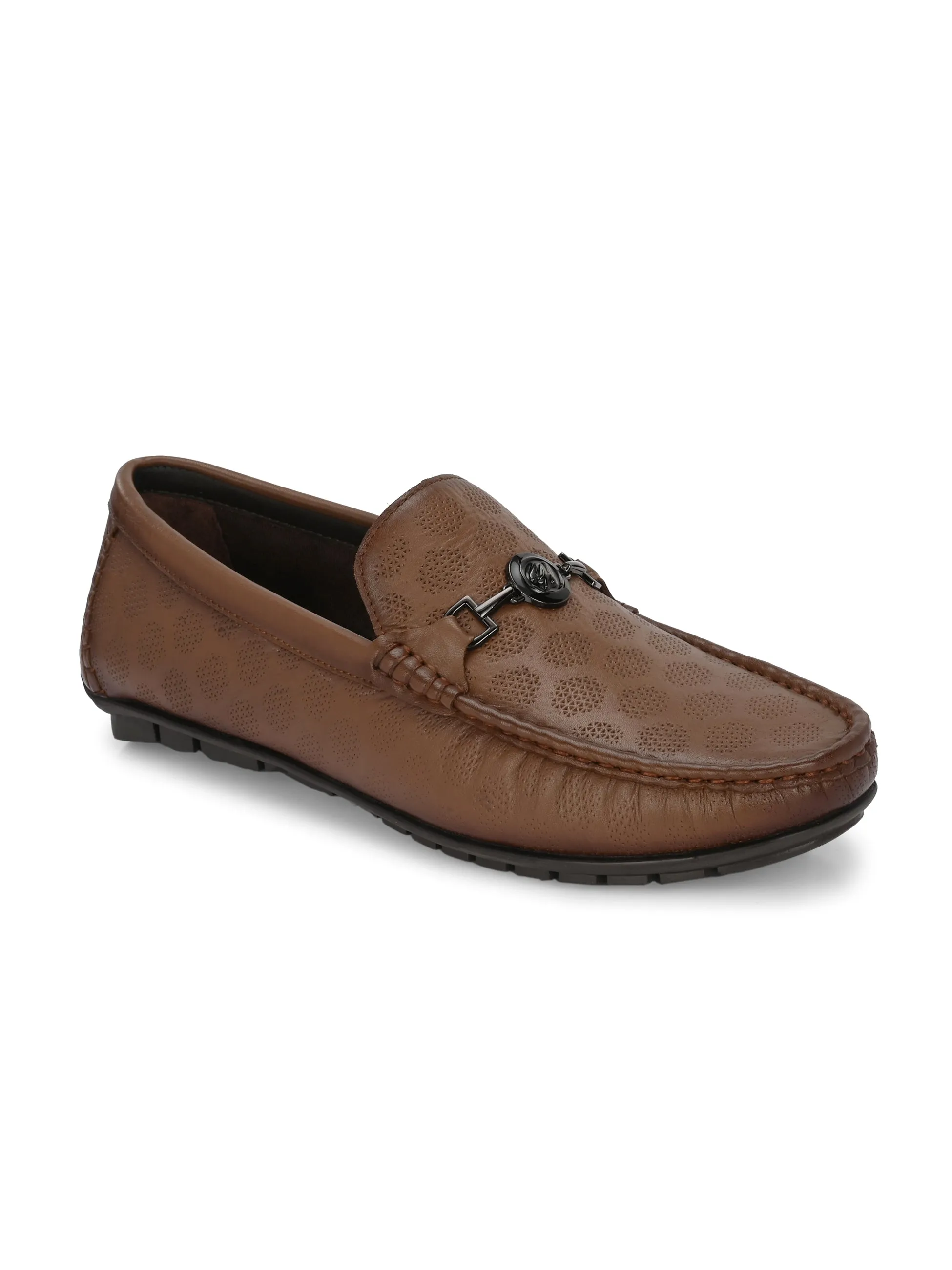 Mocassins décontractés à enfiler en cuir brun pour hommes Hitz