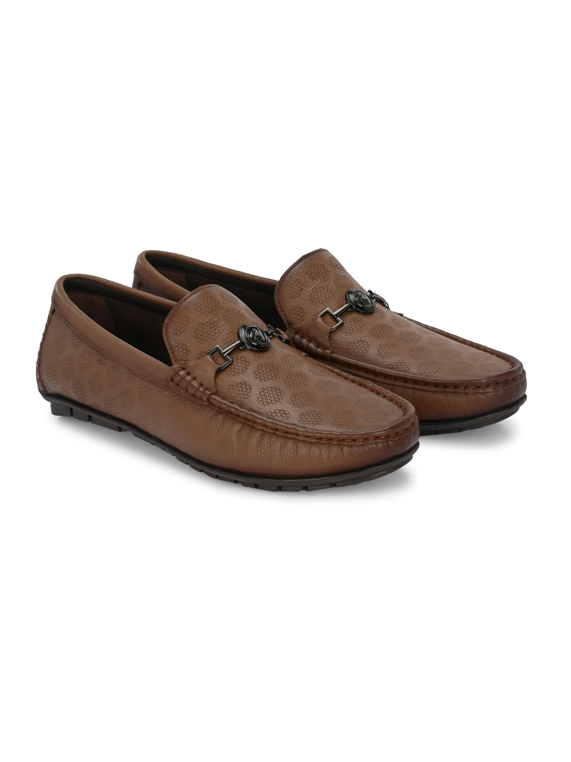 Mocassins décontractés à enfiler en cuir brun pour hommes Hitz