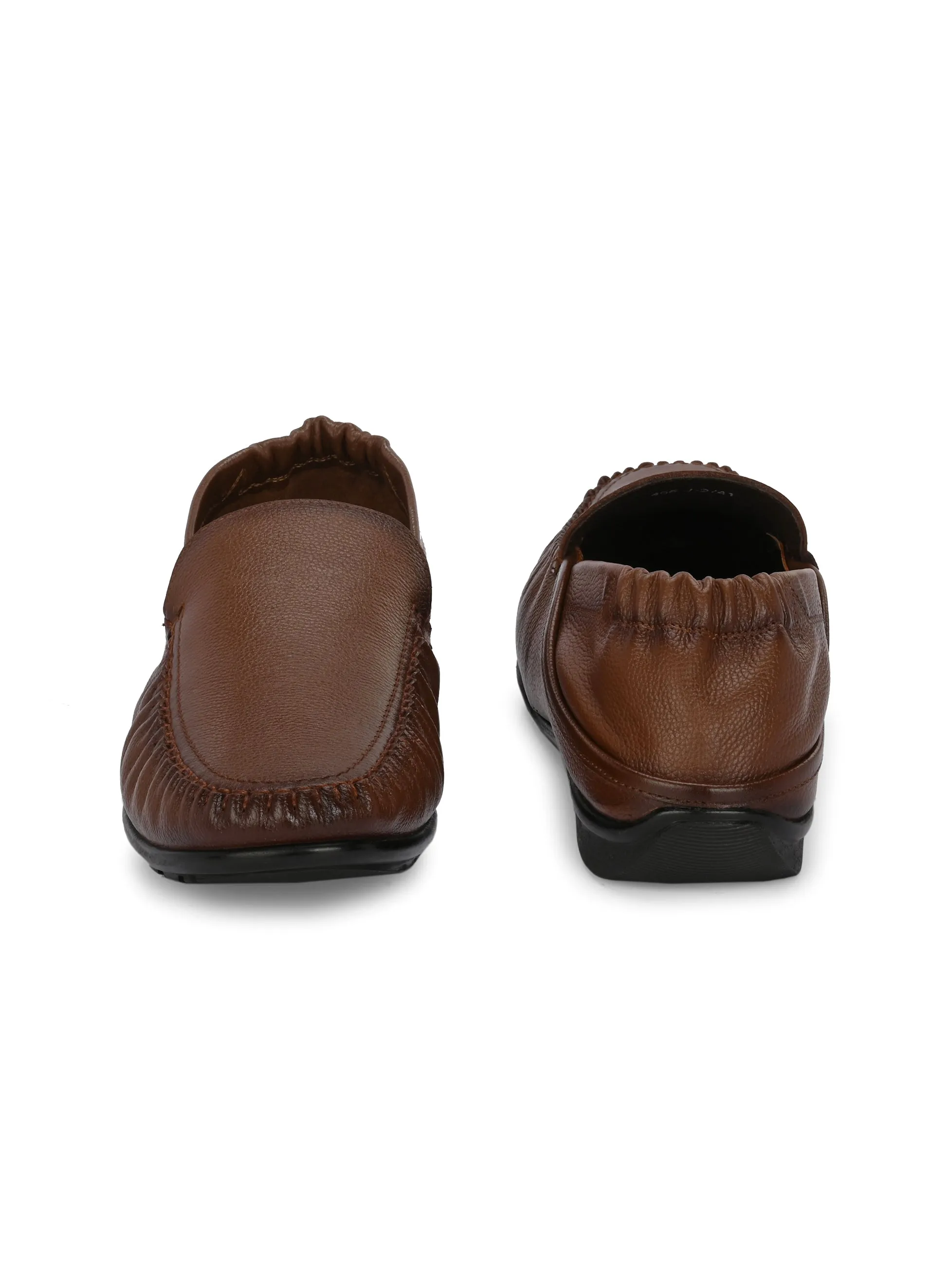 Chaussures Hitz Homme à Enfiler en Cuir Marron, Mocassins Confortables