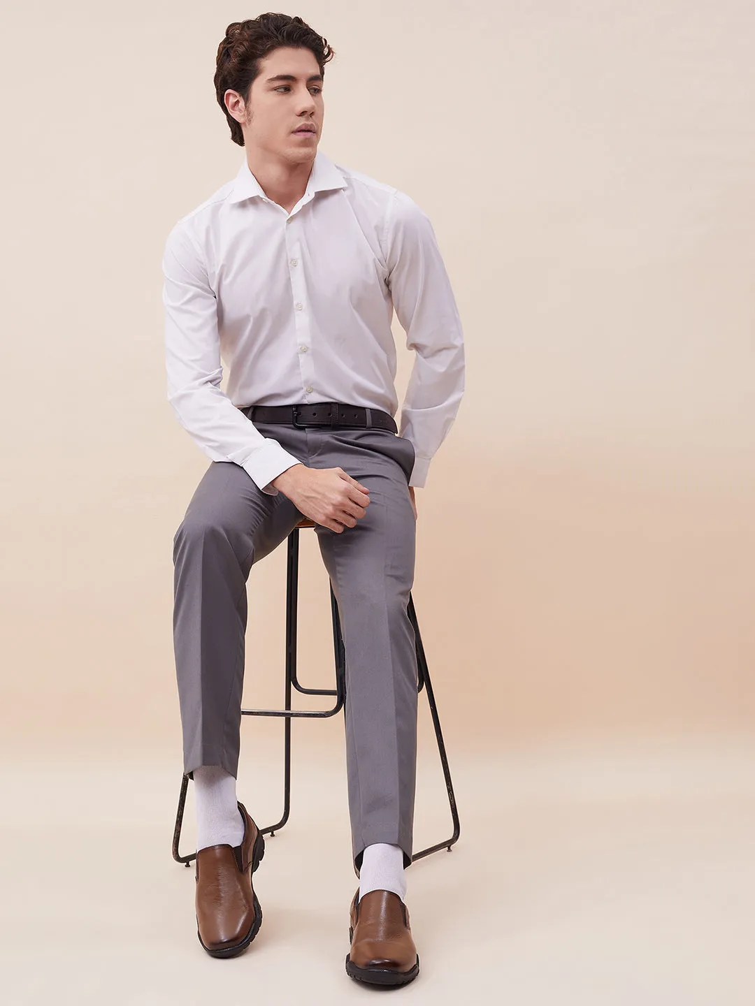 Chaussures formales à enfiler en cuir brun pour hommes Hitz