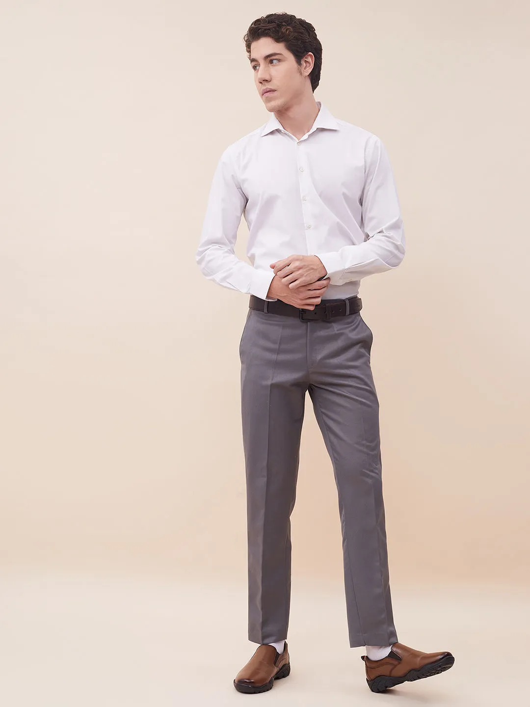 Chaussures formales à enfiler en cuir brun pour hommes Hitz