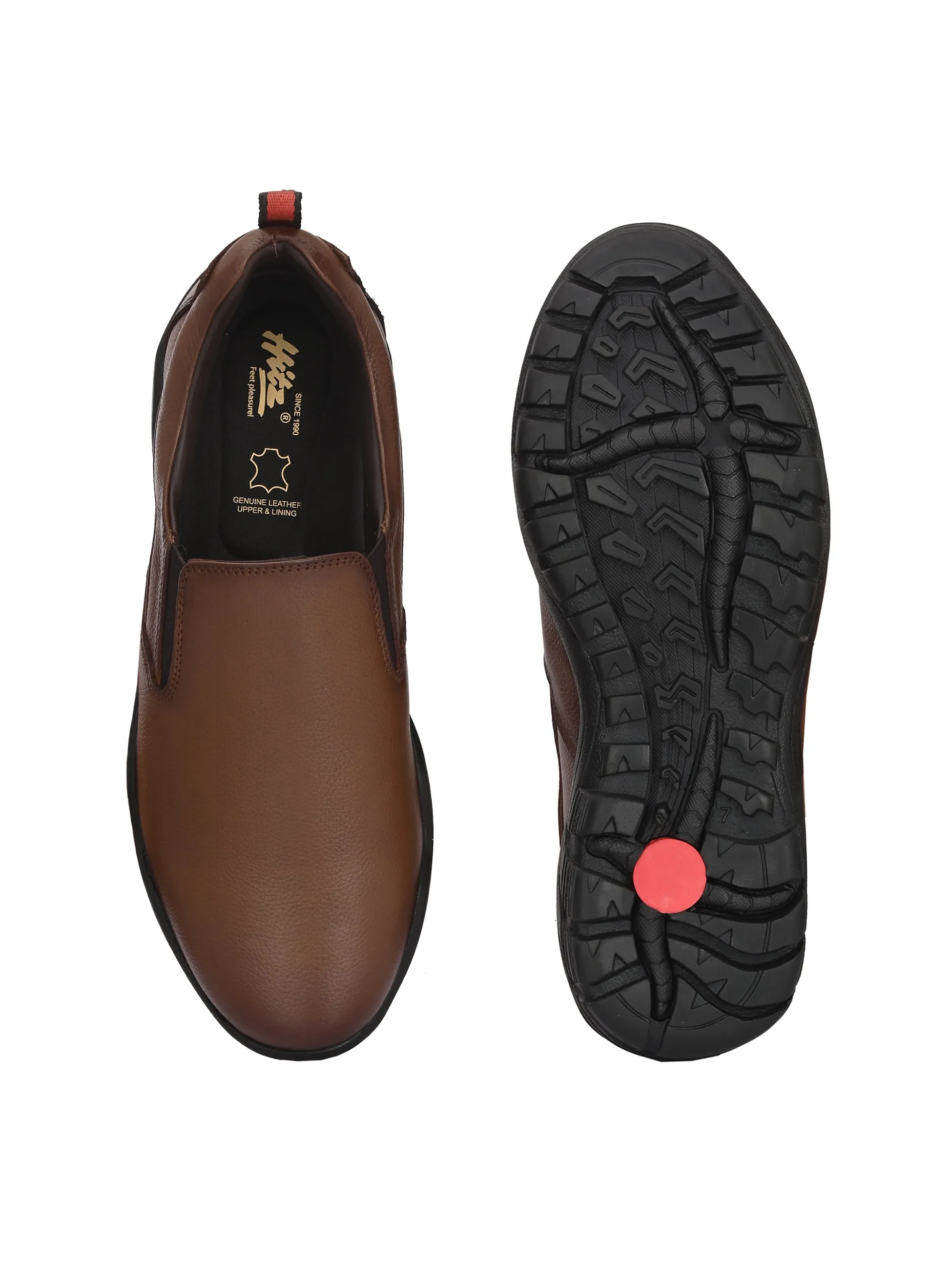 Chaussures formales à enfiler en cuir brun pour hommes Hitz