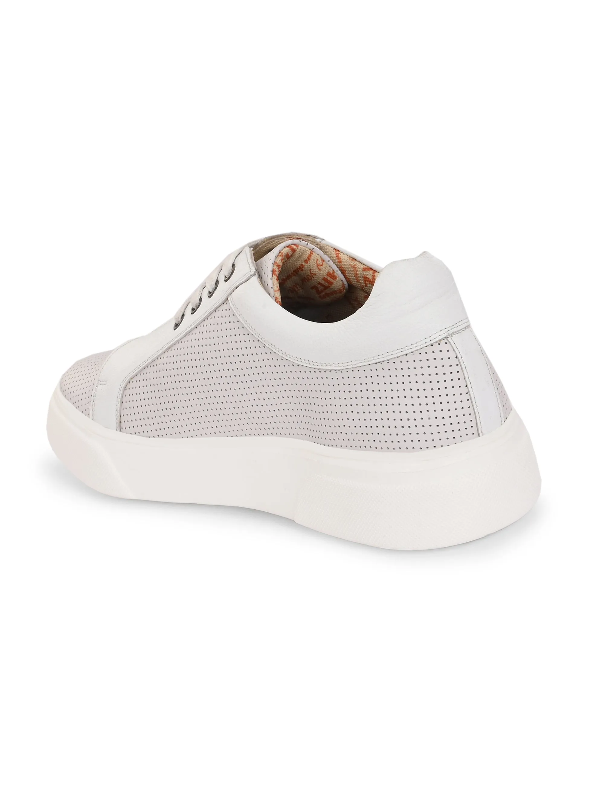 Baskets décontractées Hitz pour homme en cuir blanc à lacets