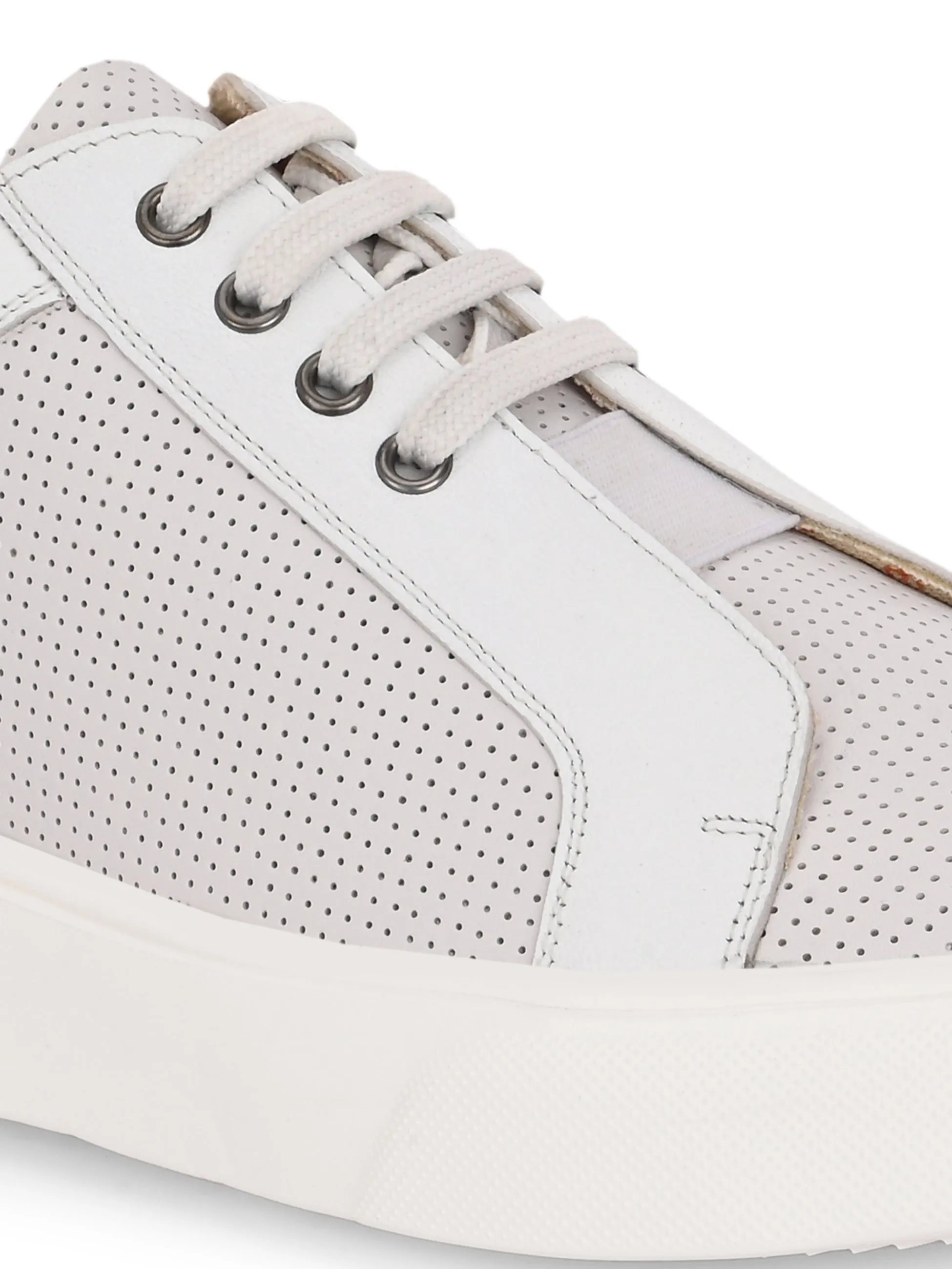 Baskets décontractées Hitz pour homme en cuir blanc à lacets