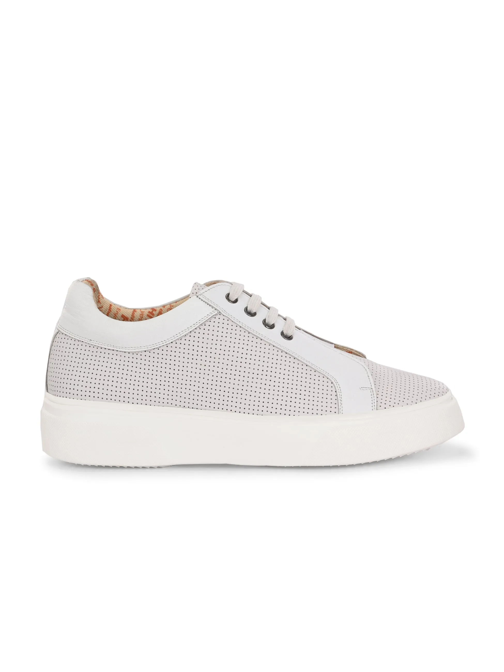 Baskets décontractées Hitz pour homme en cuir blanc à lacets