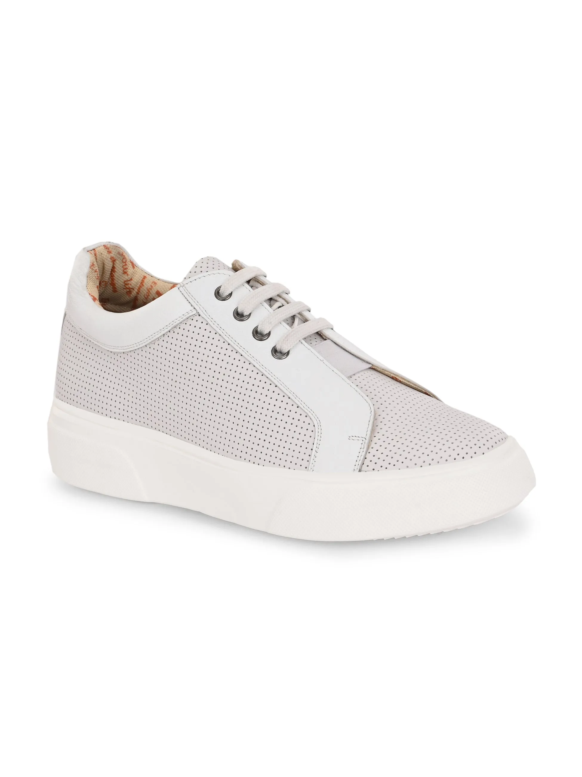 Baskets décontractées Hitz pour homme en cuir blanc à lacets