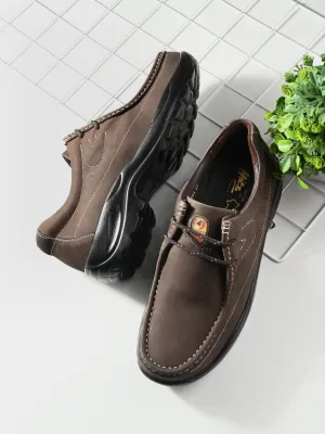 HITZ2651 Men's Brown Leather Casual Lace Up Shoes