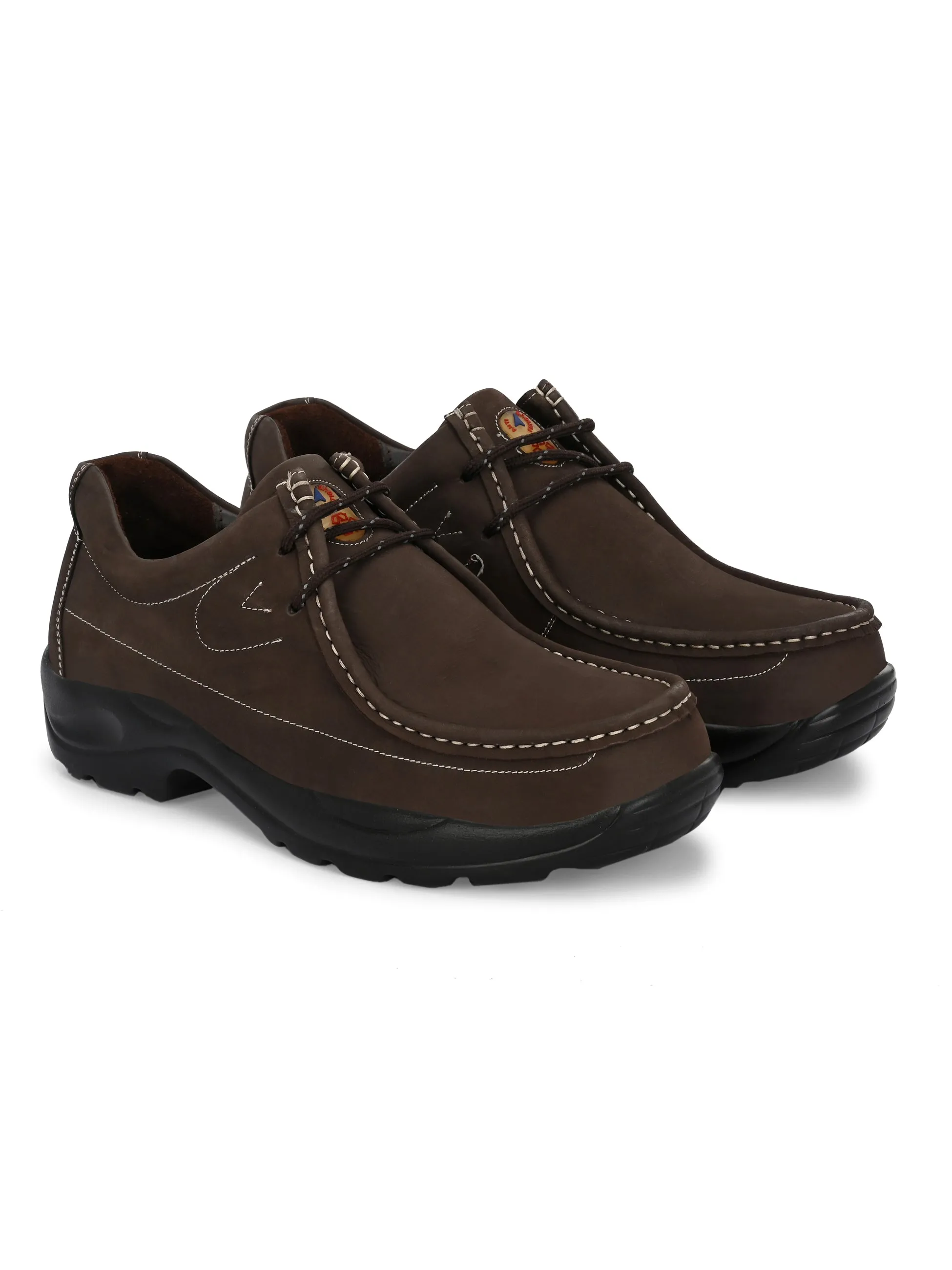 HITZ2651 Chaussures décontractées en cuir marron pour homme à lacets