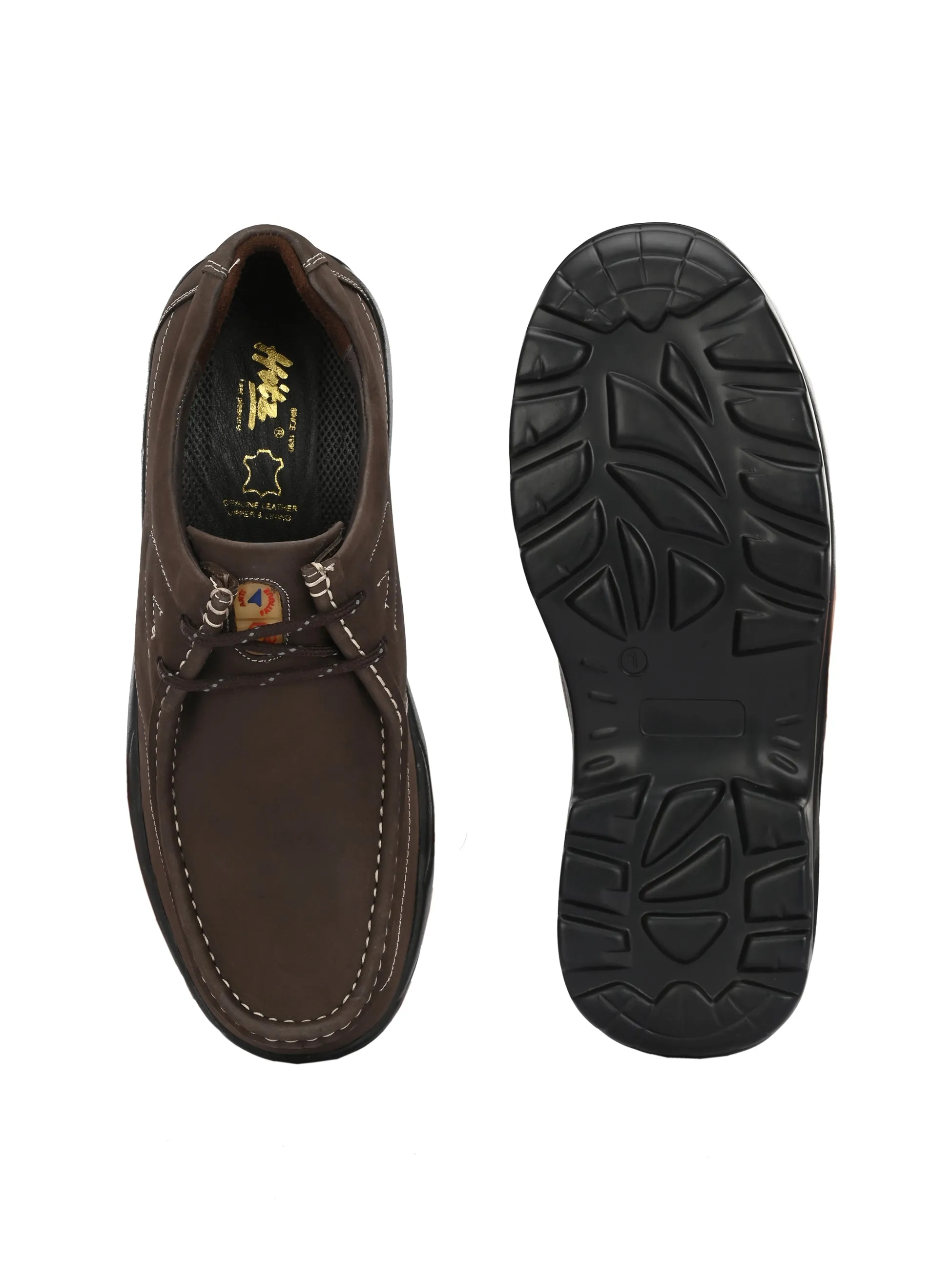 HITZ2651 Chaussures décontractées en cuir marron pour homme à lacets