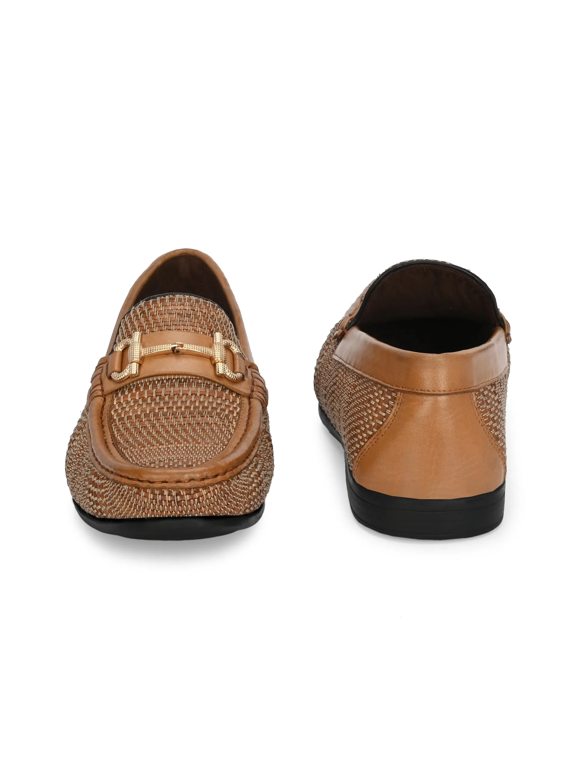 HITZ5342 - Mocassins décontractés en cuir beige pour hommes