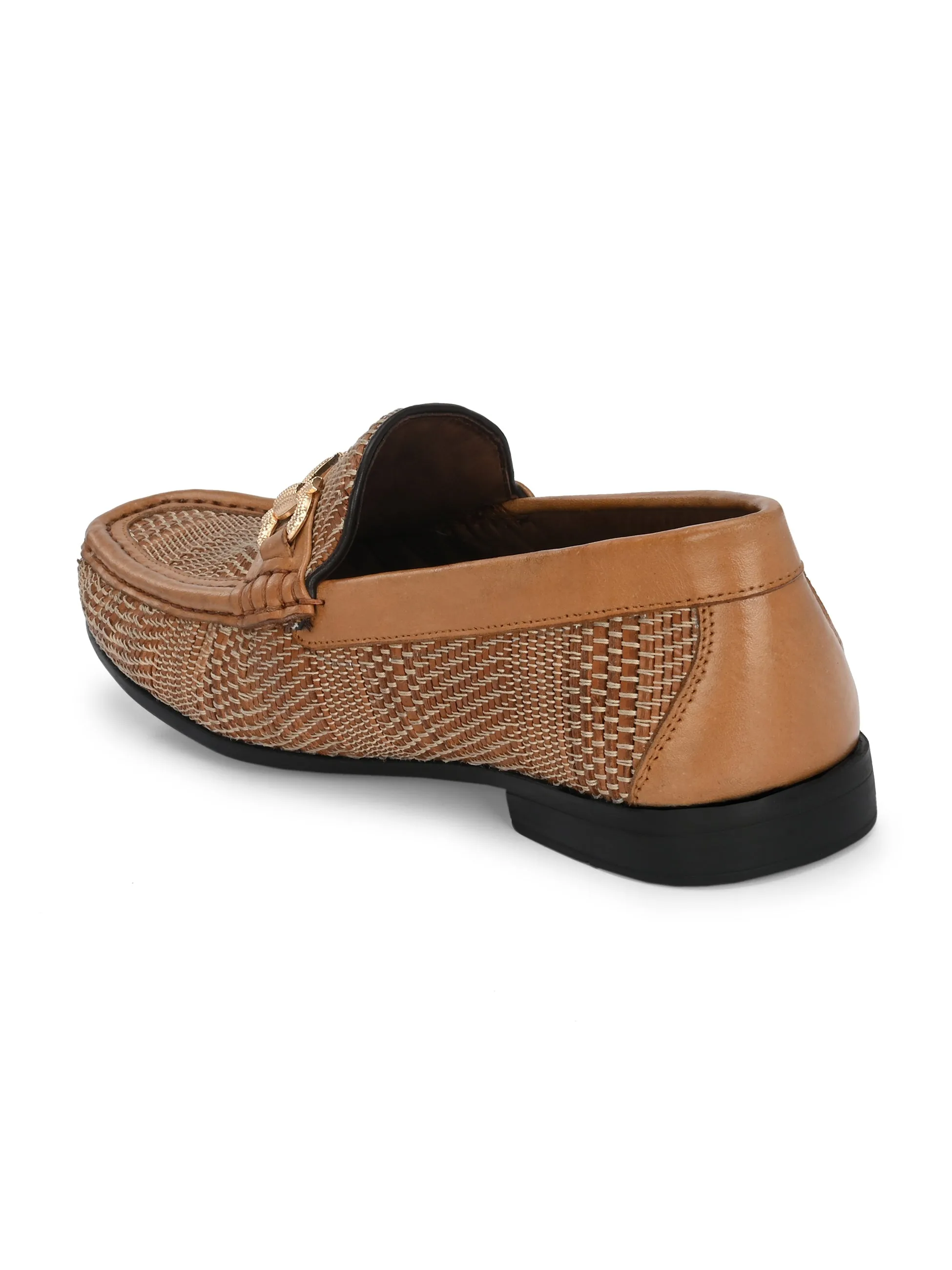 HITZ5342 - Mocassins décontractés en cuir beige pour hommes