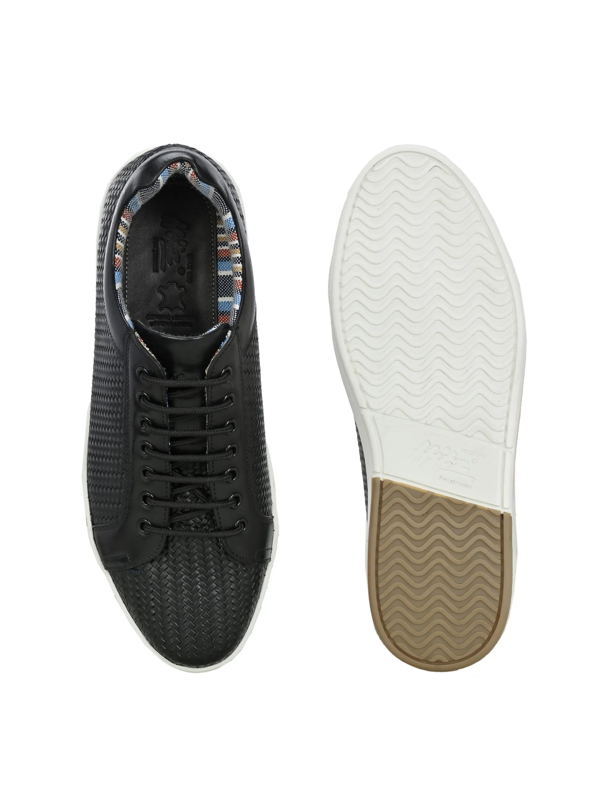 HITZSN_10 - Chaussure de sport en cuir noir à lacets pour homme