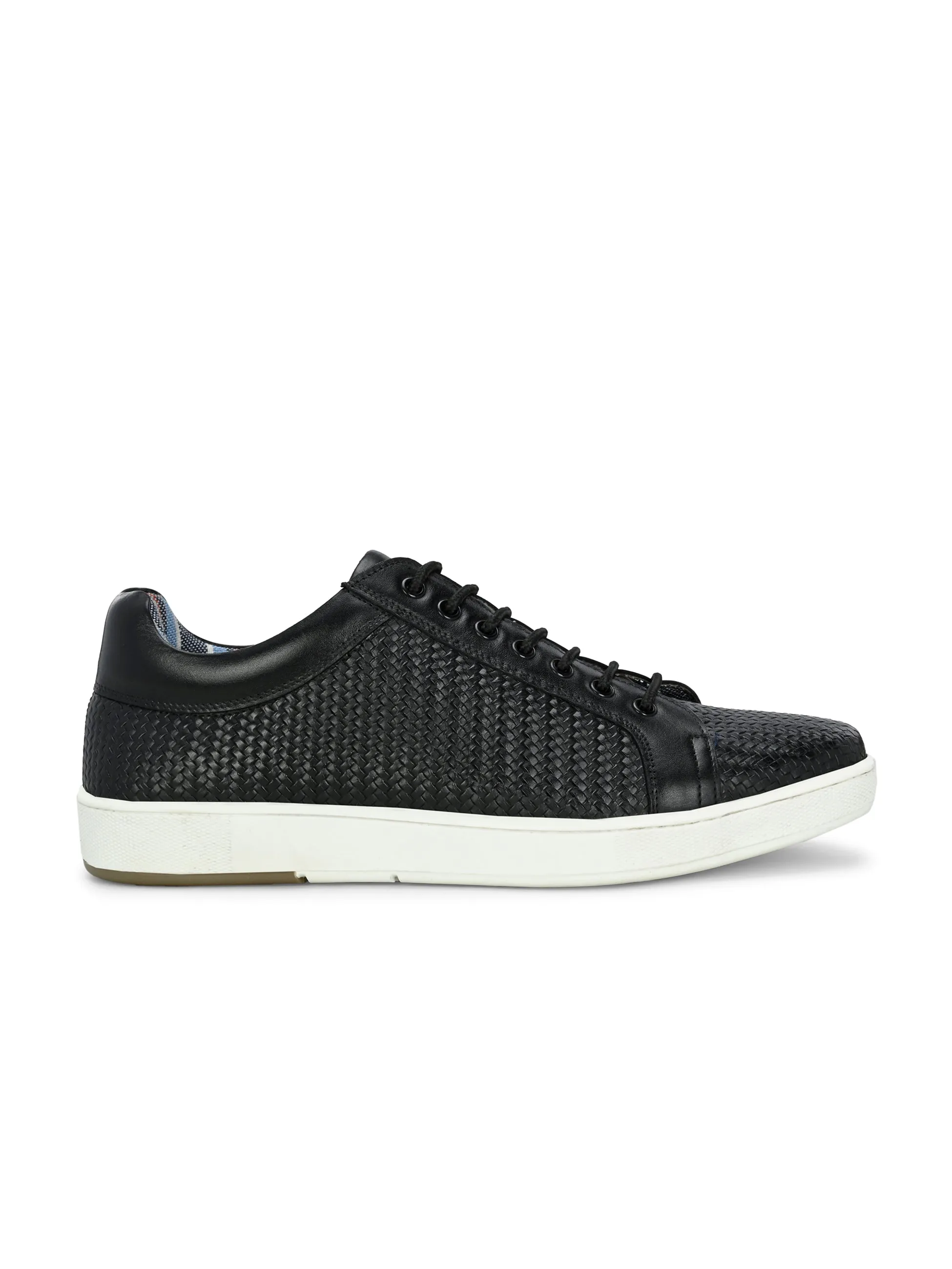 HITZSN_10 - Chaussure de sport en cuir noir à lacets pour homme