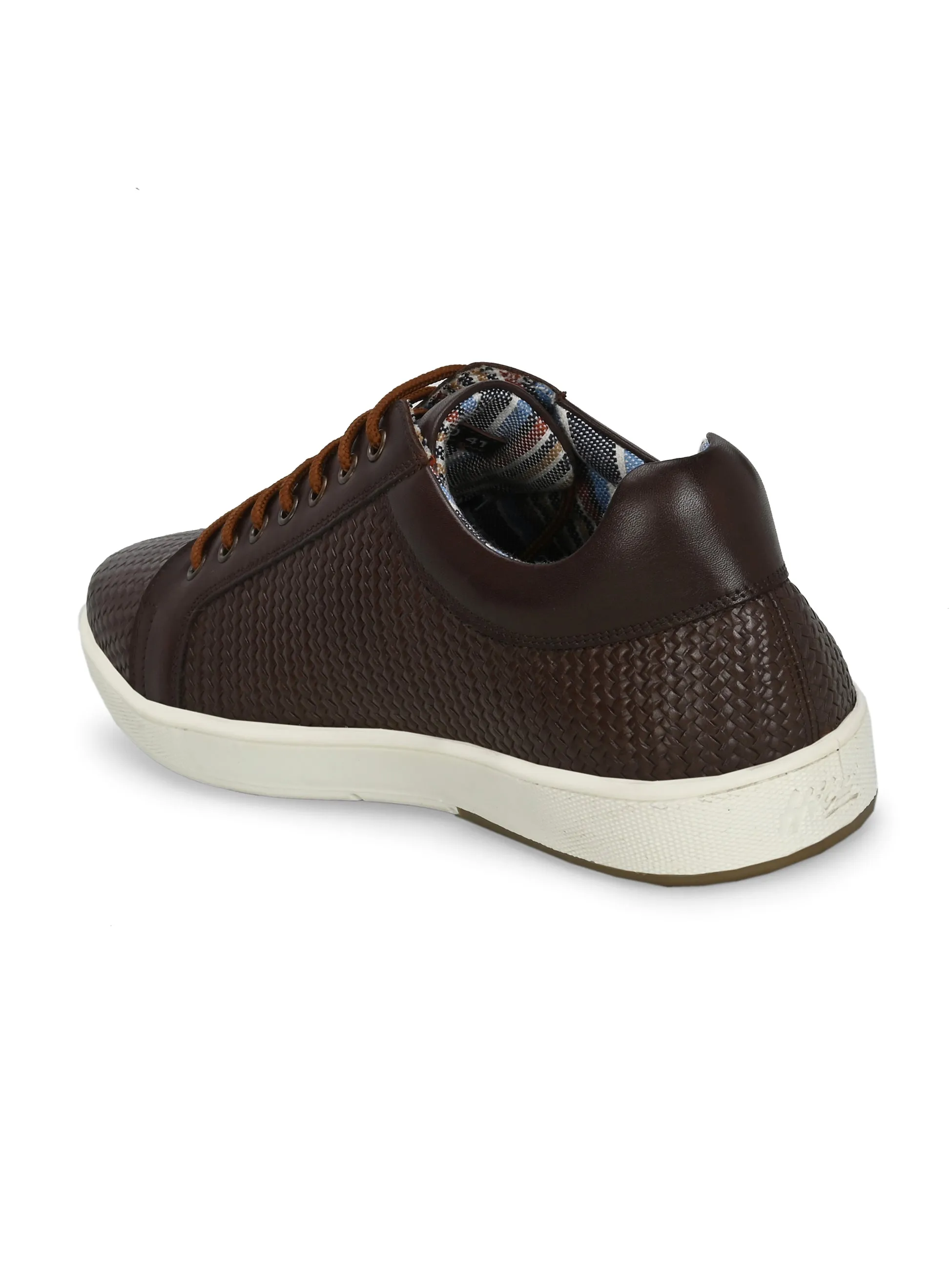 HITZSN_10 - Chaussure de sport en cuir marron à lacets pour homme