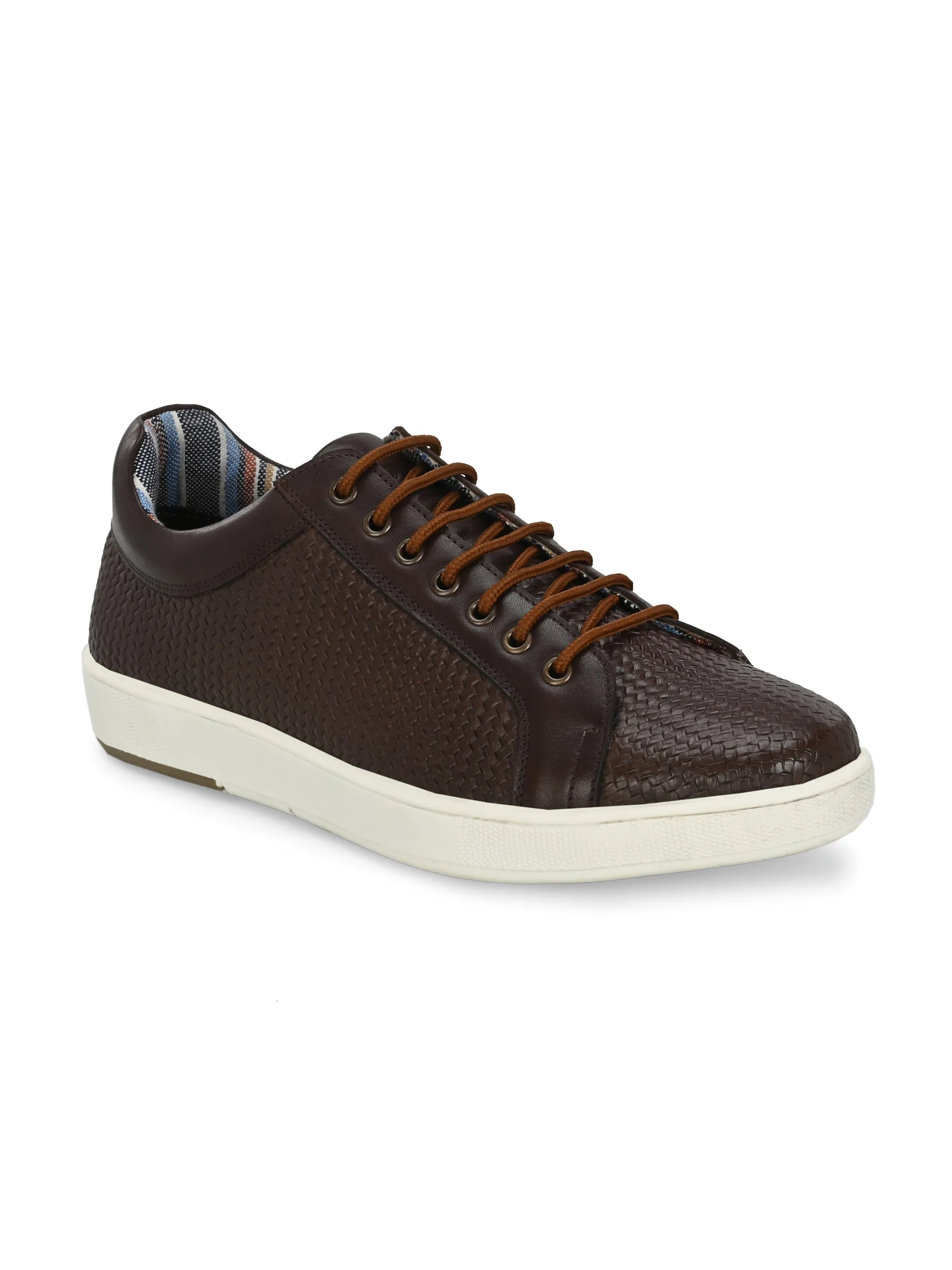 HITZSN_10 - Chaussure de sport en cuir marron à lacets pour homme