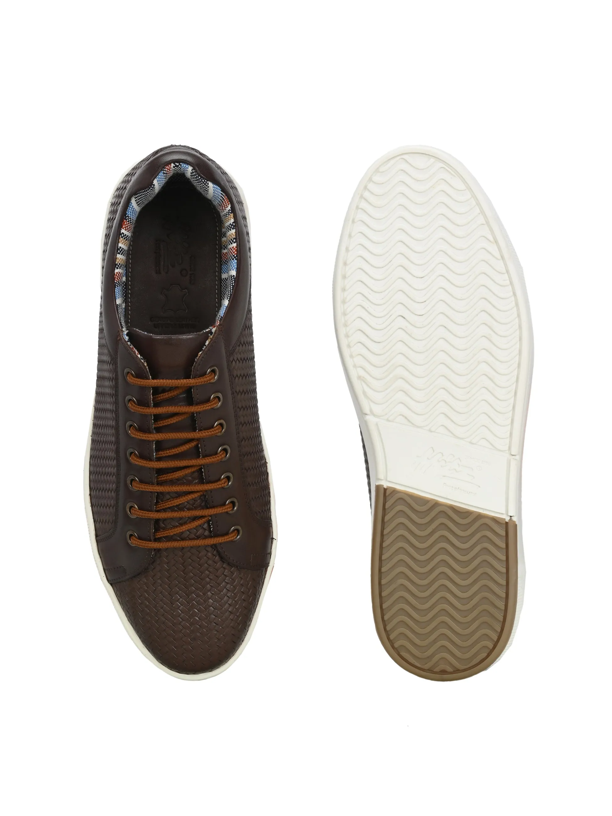 HITZSN_10 - Chaussure de sport en cuir marron à lacets pour homme
