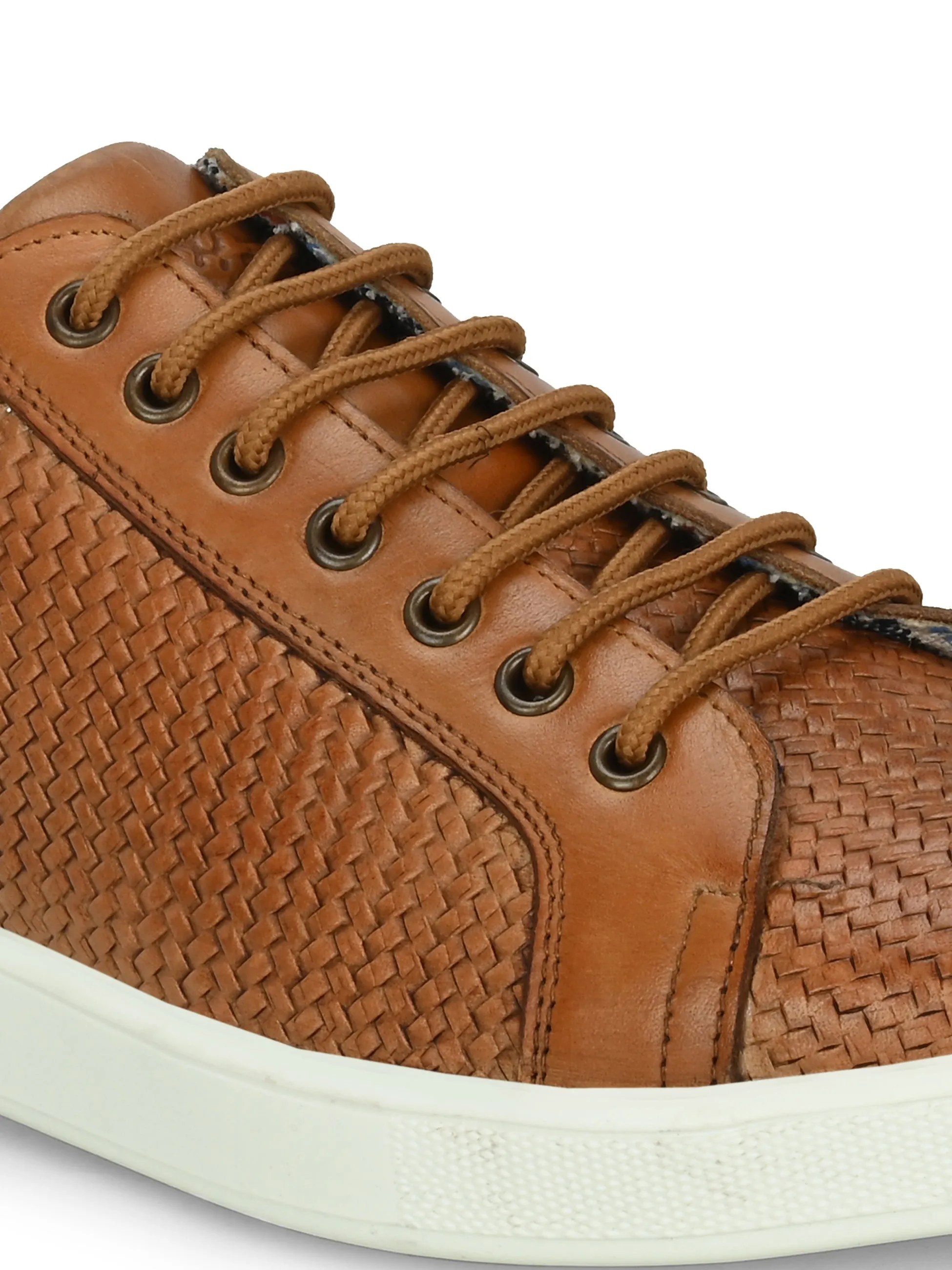 HITZSN_10 - Basket à lacets en cuir brun pour homme