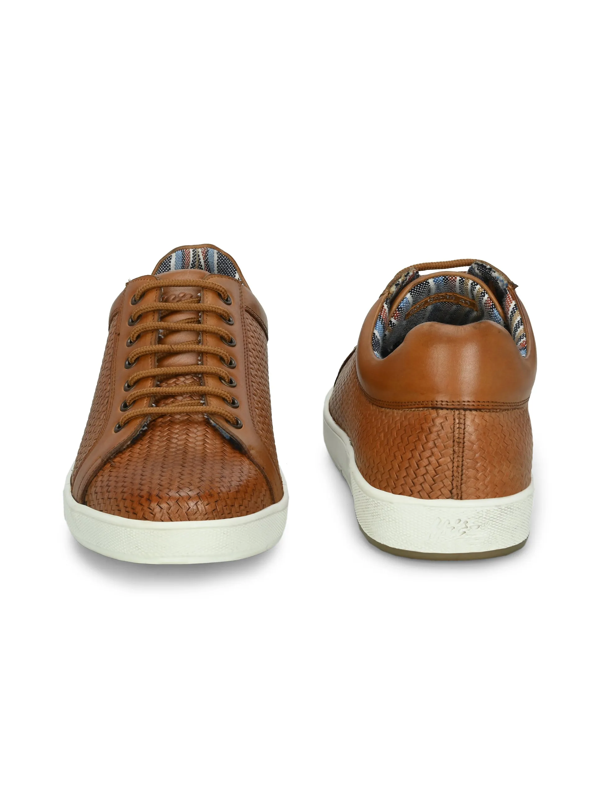 HITZSN_10 - Basket à lacets en cuir brun pour homme