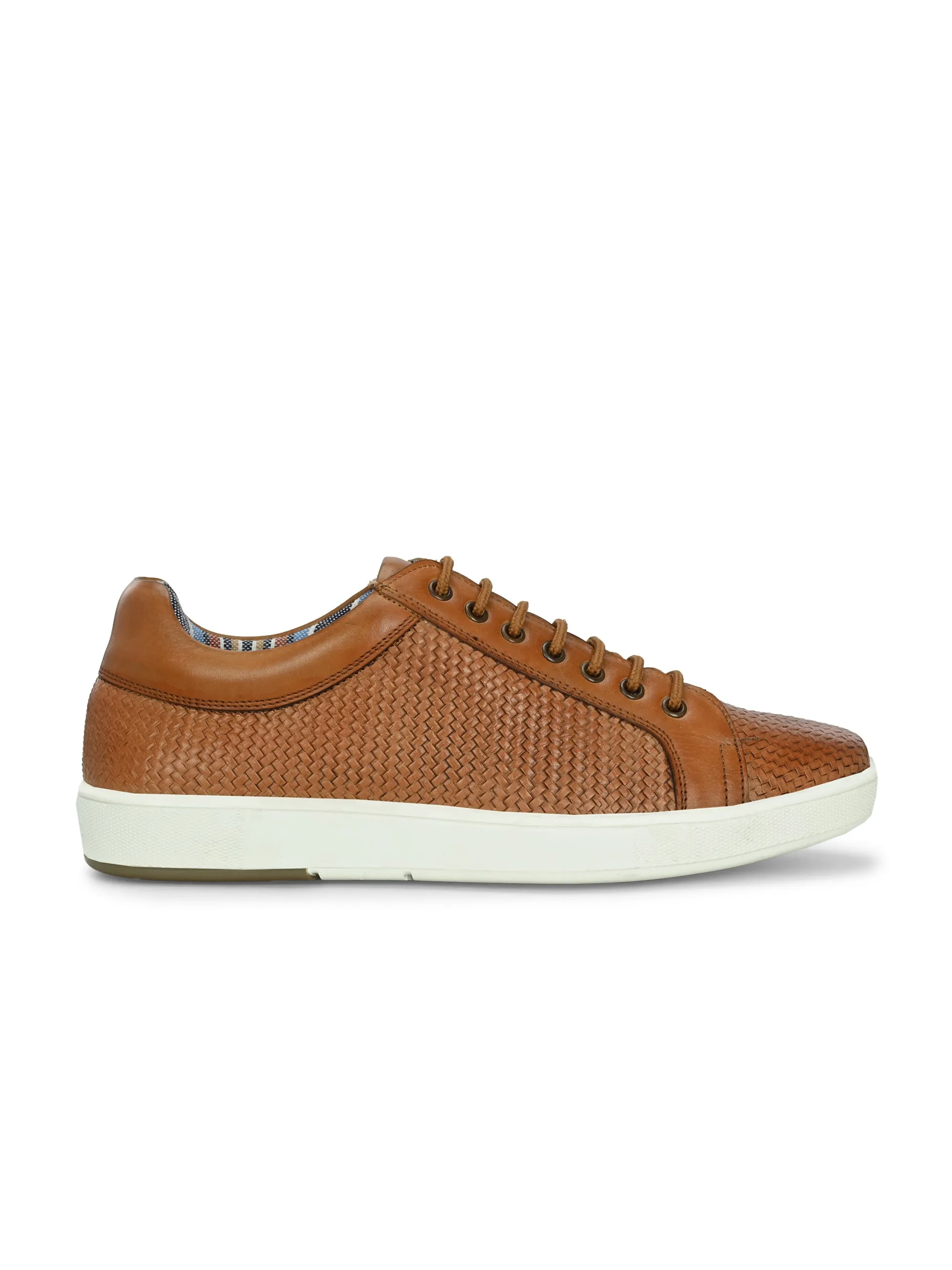 HITZSN_10 - Basket à lacets en cuir brun pour homme