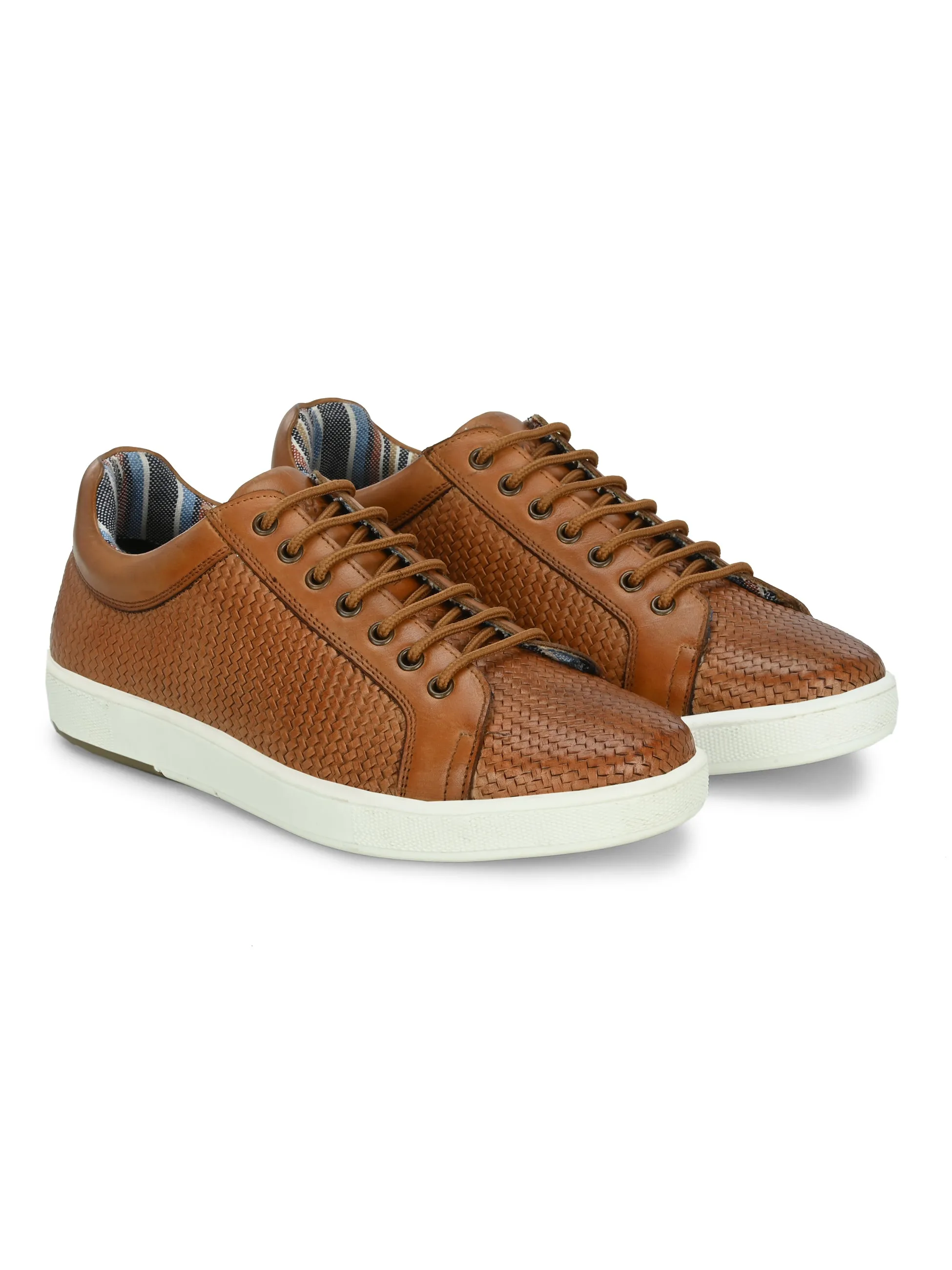 HITZSN_10 - Basket à lacets en cuir brun pour homme