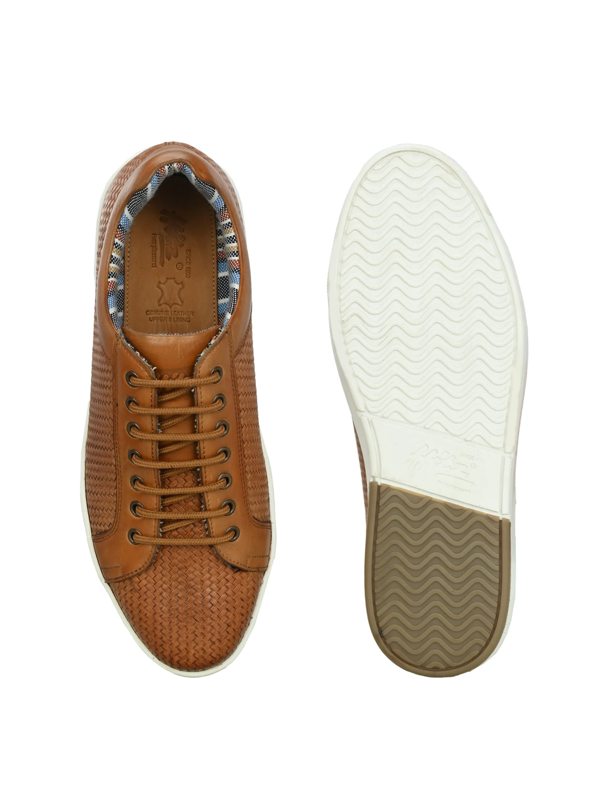 HITZSN_10 - Basket à lacets en cuir brun pour homme