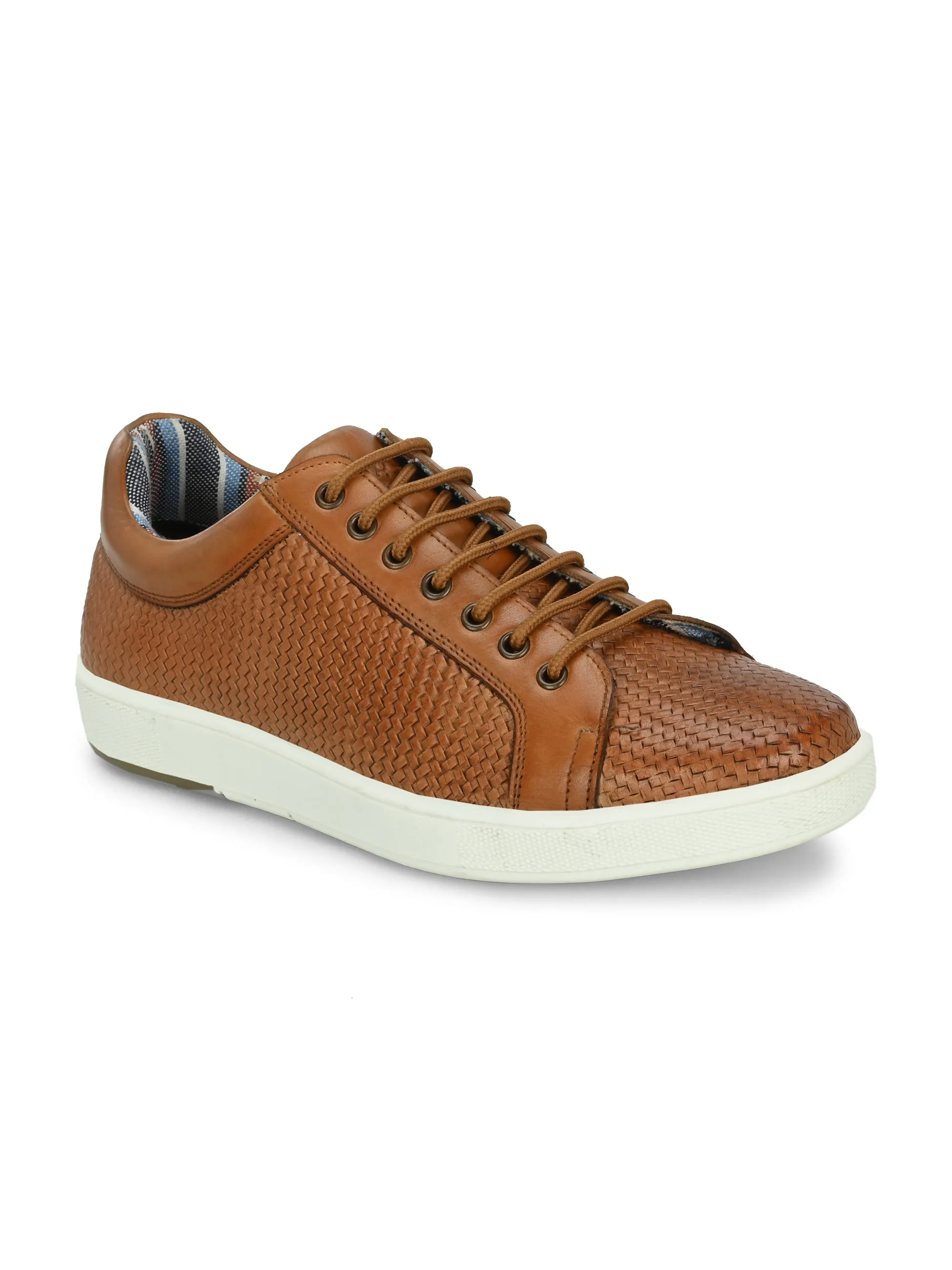 HITZSN_10 - Basket à lacets en cuir brun pour homme