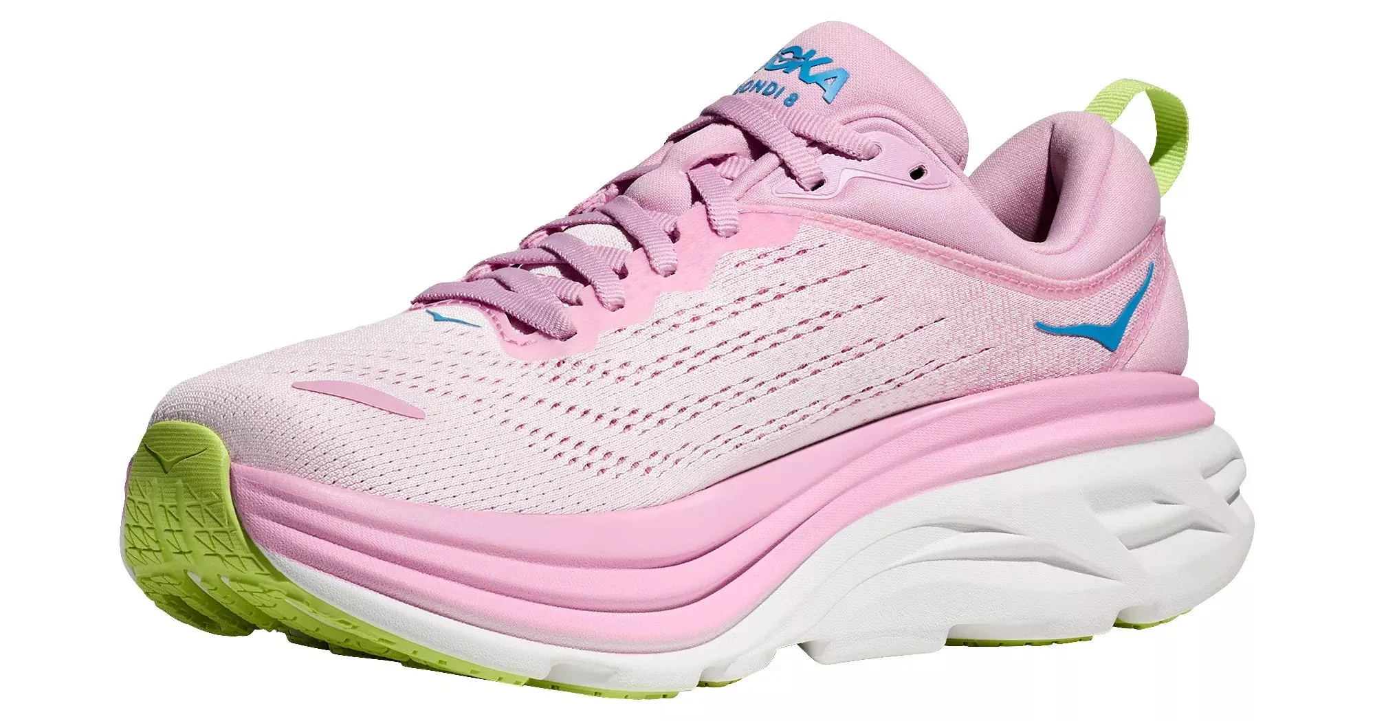 Hoka Femmes Bondi 8 - Rose Crépuscule/Waterpark (1127952-PTWL) Chaussures Hoka