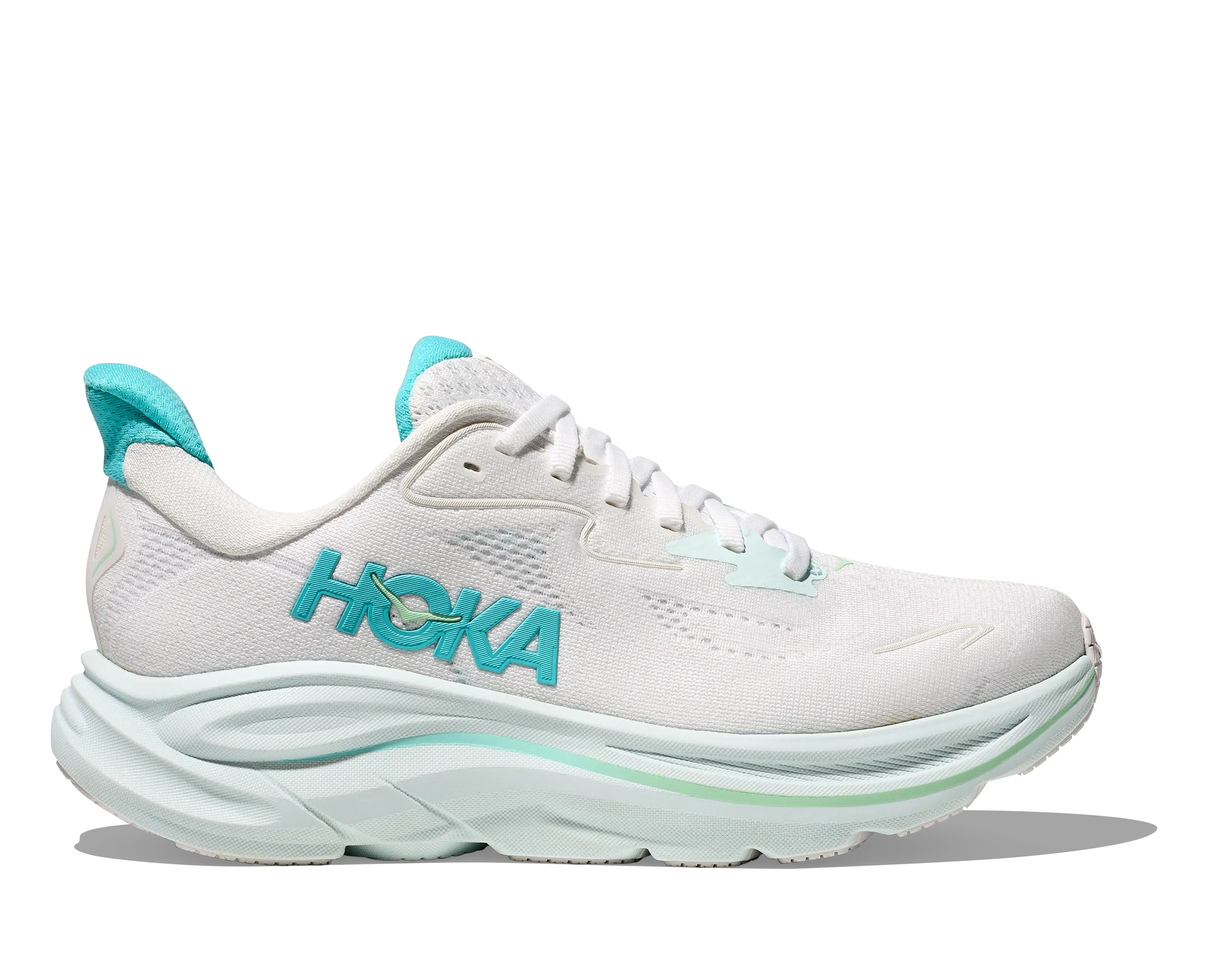 Hoka Femmes Clifton 10 - Blanc/Bleu Ciel (1162031-WTCL) Chaussures Hoka