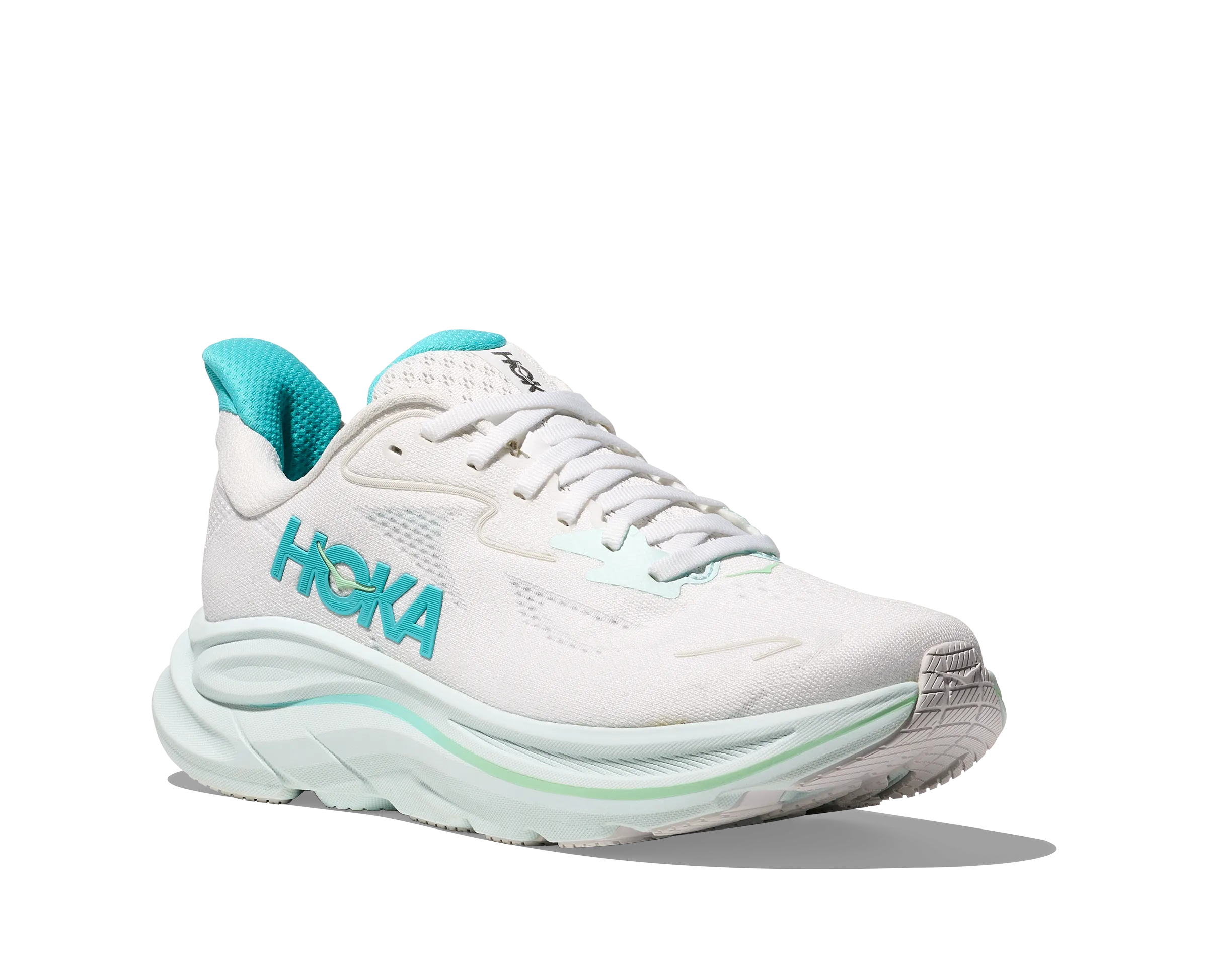 Hoka Femmes Clifton 10 - Blanc/Bleu Ciel (1162031-WTCL) Chaussures Hoka