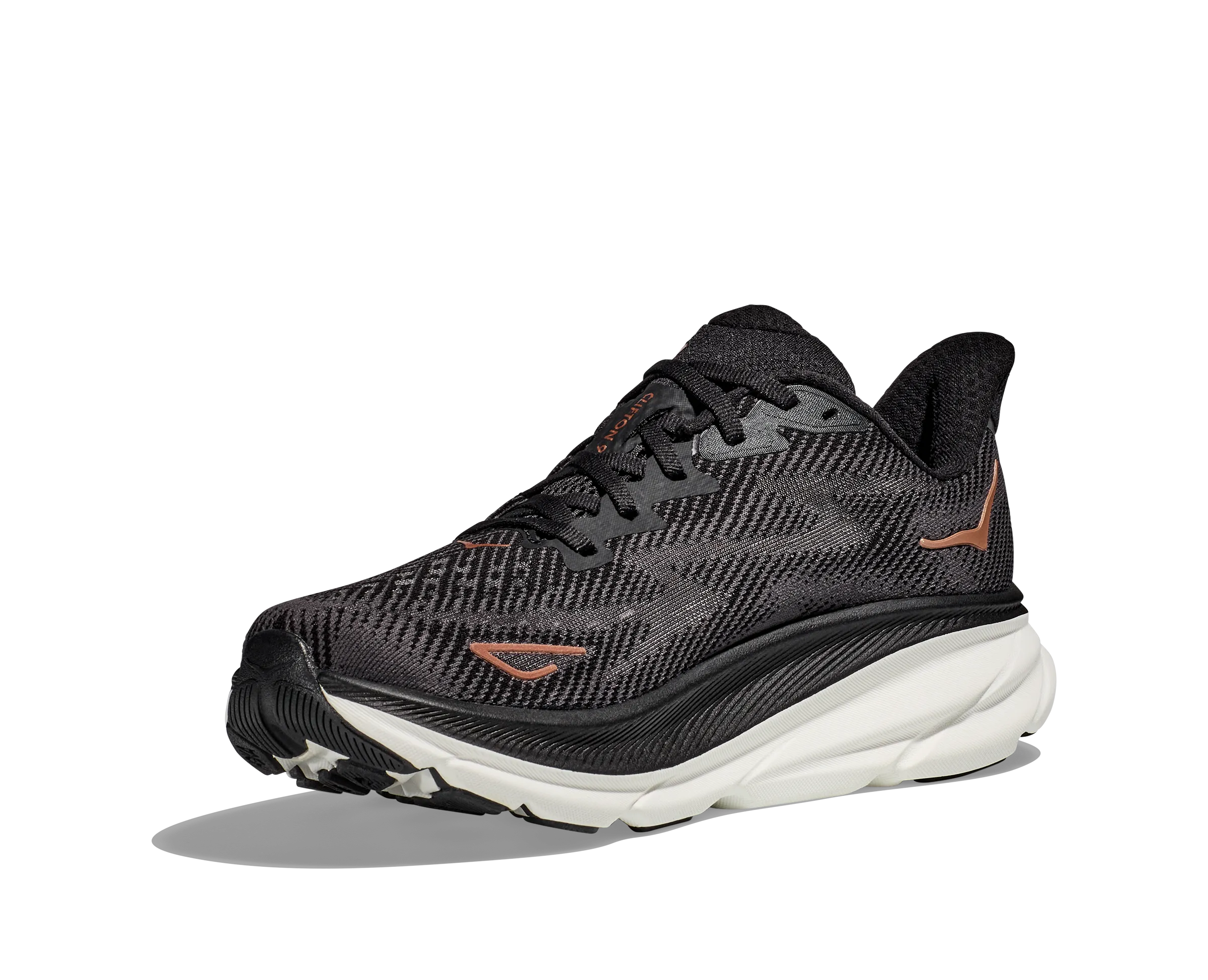 Hoka Femmes Clifton 9 - Noir/Or Rose (1127896-BRGL) Chaussures Hoka