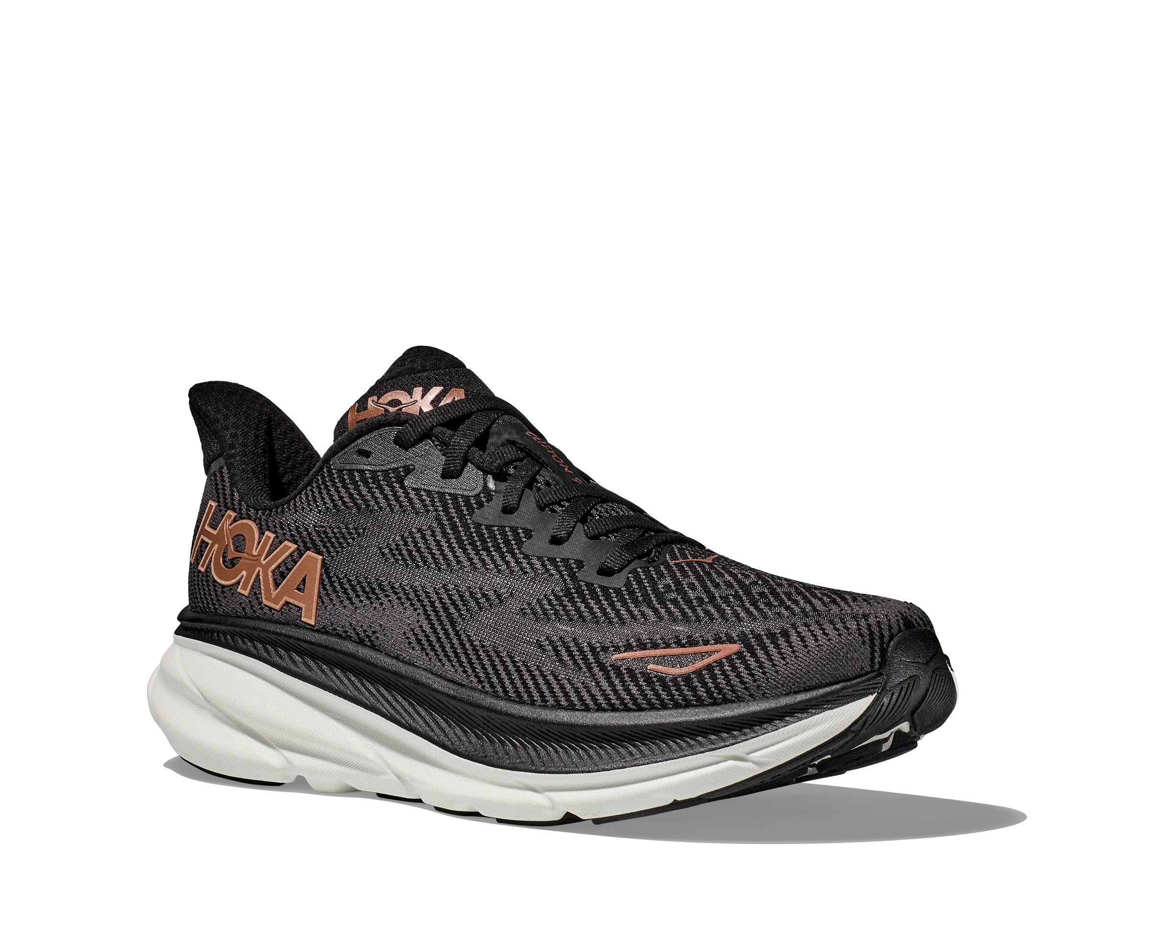 Hoka Femmes Clifton 9 - Noir/Or Rose (1127896-BRGL) Chaussures Hoka