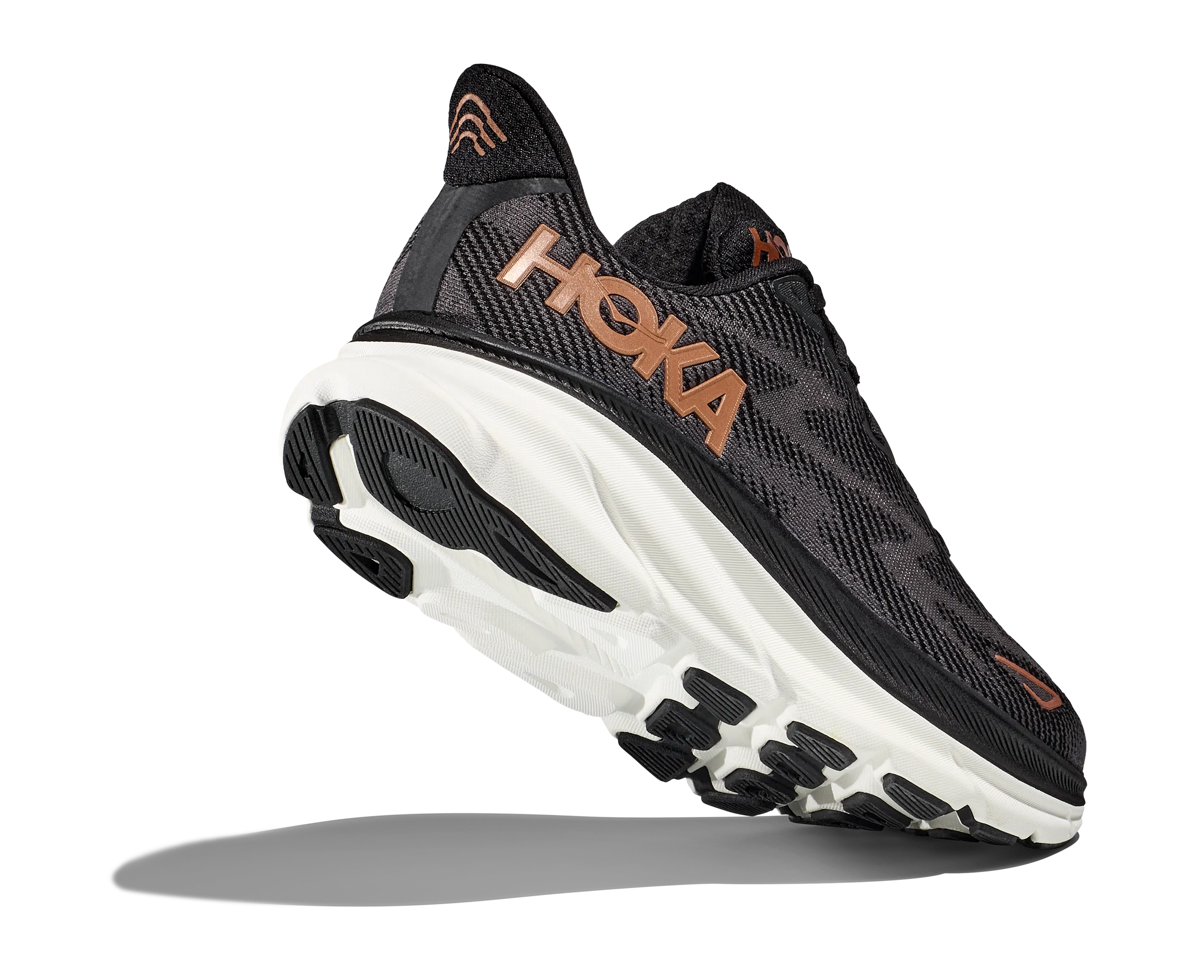 Hoka Femmes Clifton 9 - Noir/Or Rose (1127896-BRGL) Chaussures Hoka