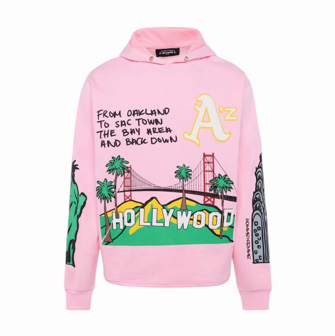 Homme Femme Cali to NYC Hoodie Pink