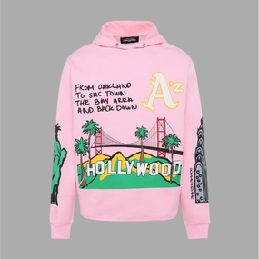 Homme Femme Cali to NYC Hoodie Pink