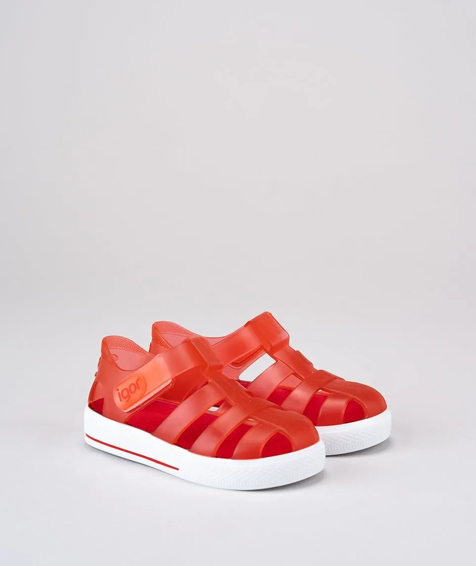 Igor : Sandales en gelée Star Kids - Rouge
