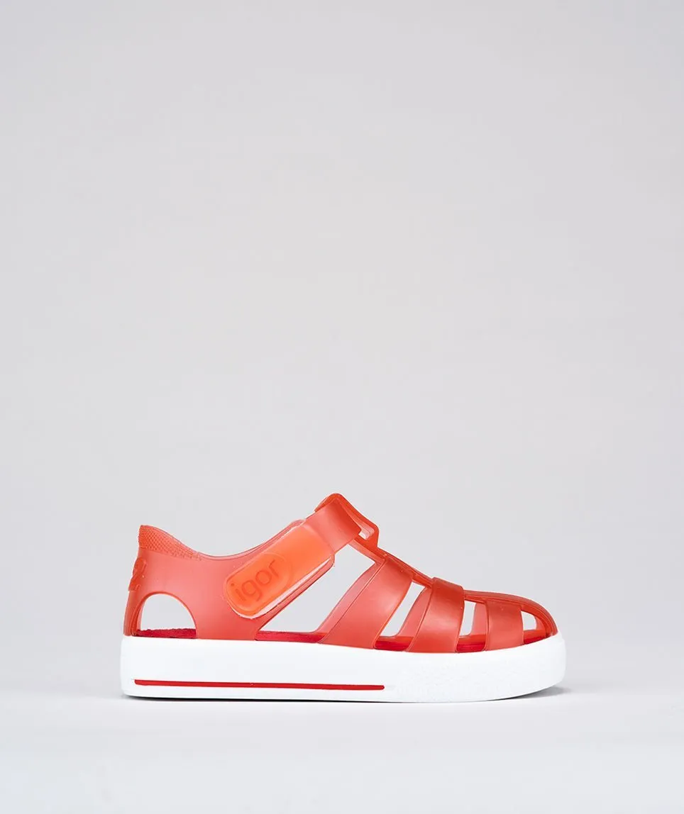 Igor : Sandales en gelée Star Kids - Rouge